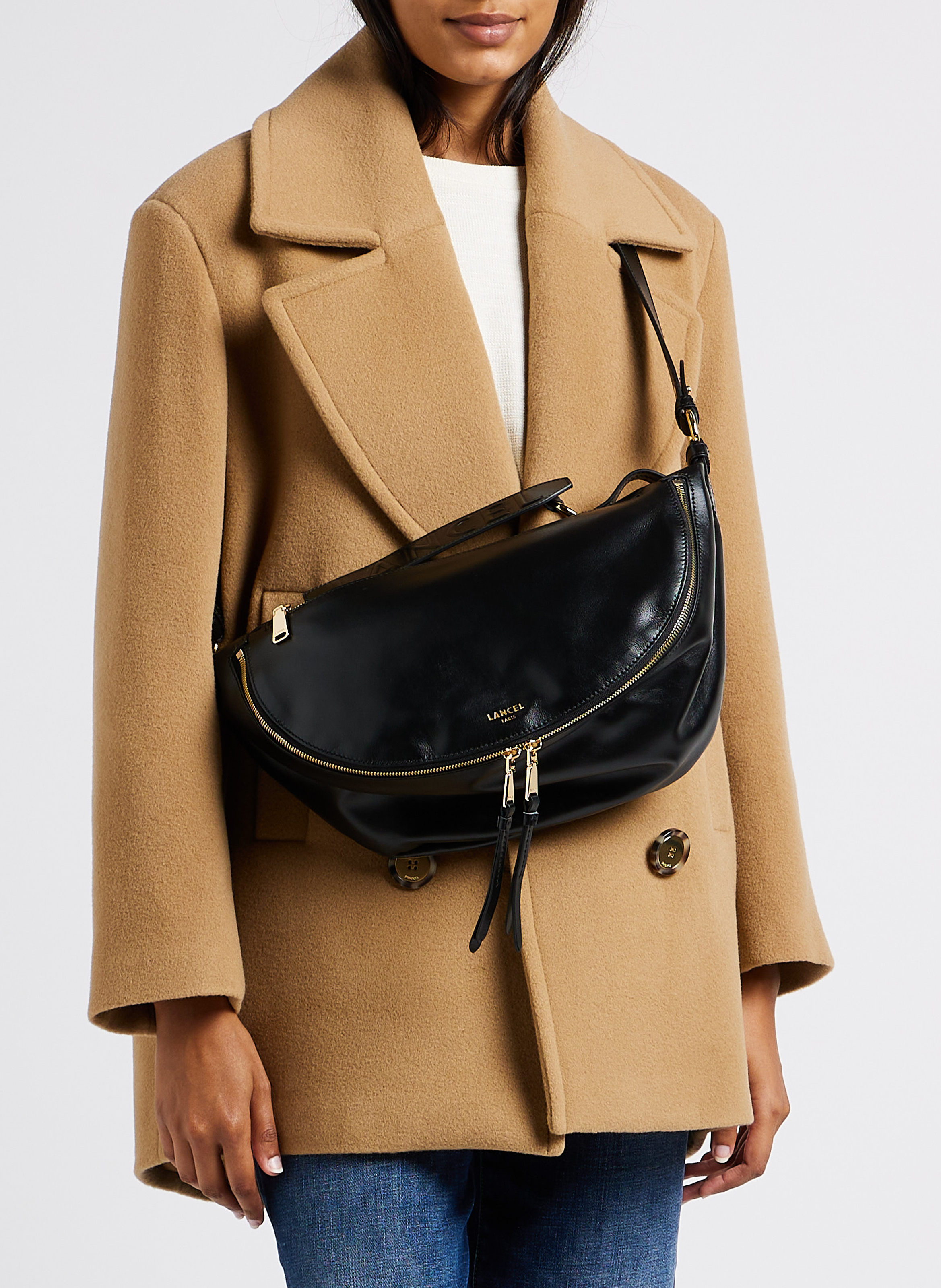 Sac bandoulière en cuir LANCEL Noir