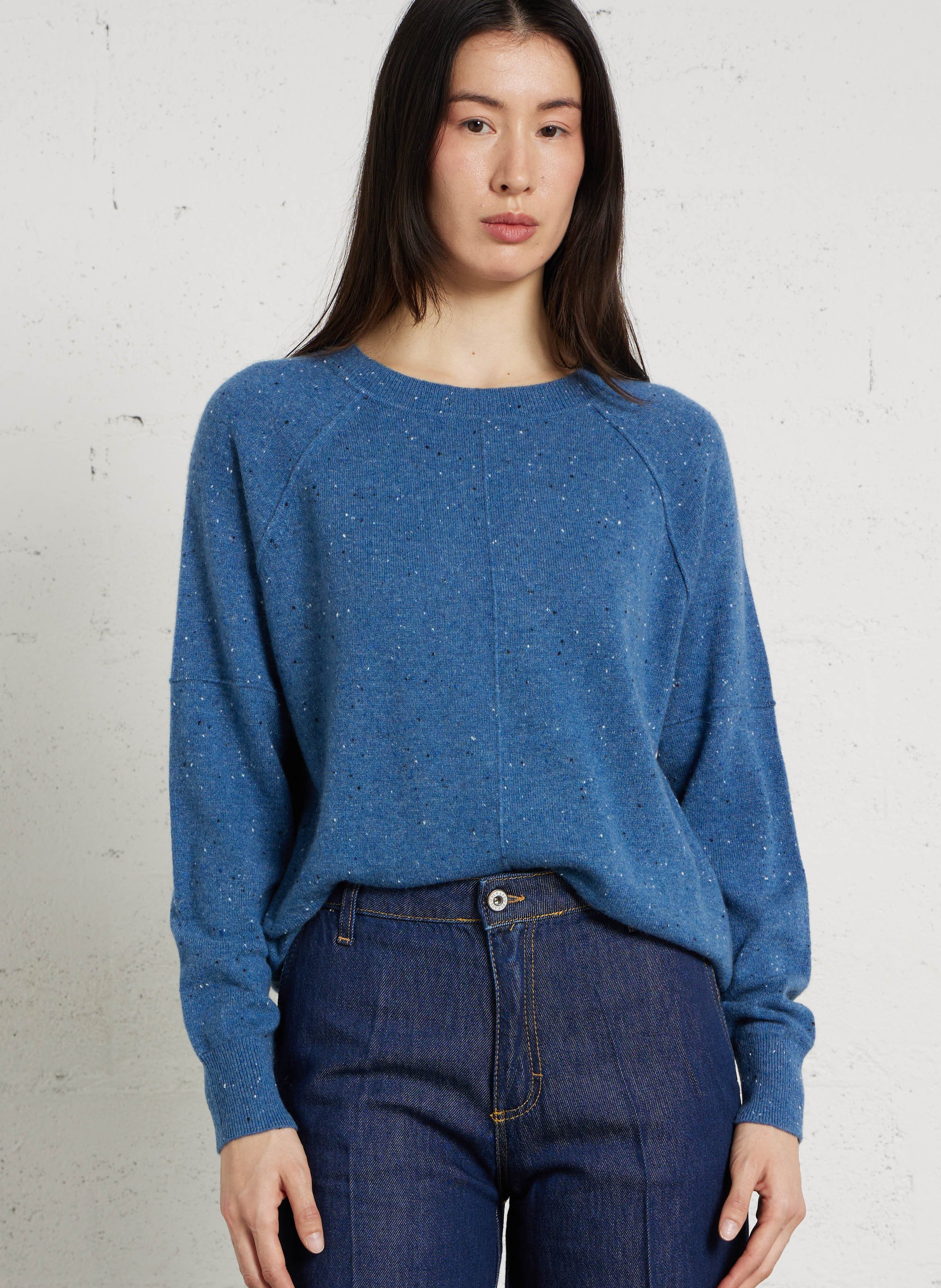 Belted cashmere sweater MAISON 123 Blue