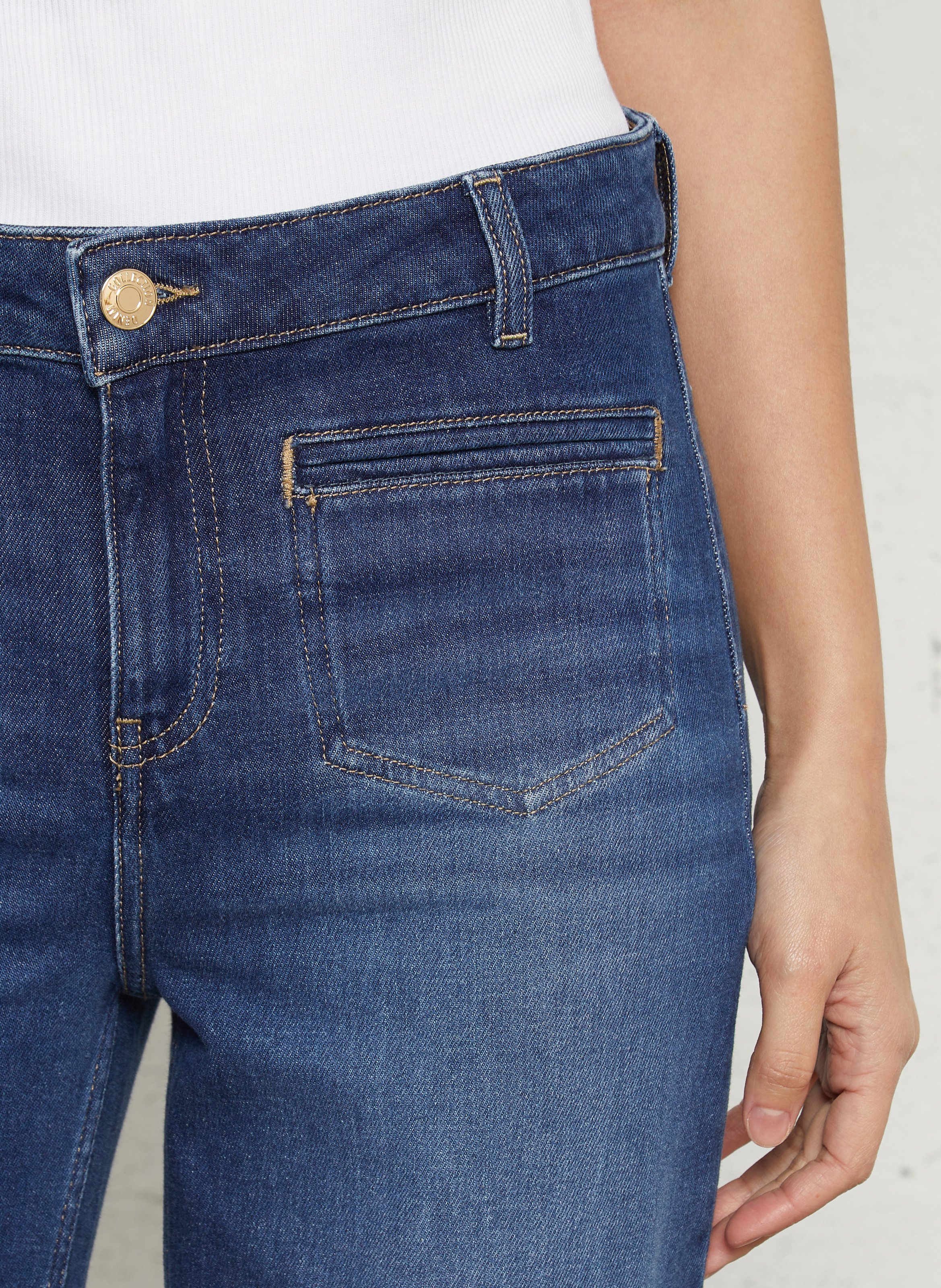 Jean large taille haute uni MAISON 123 Bleu