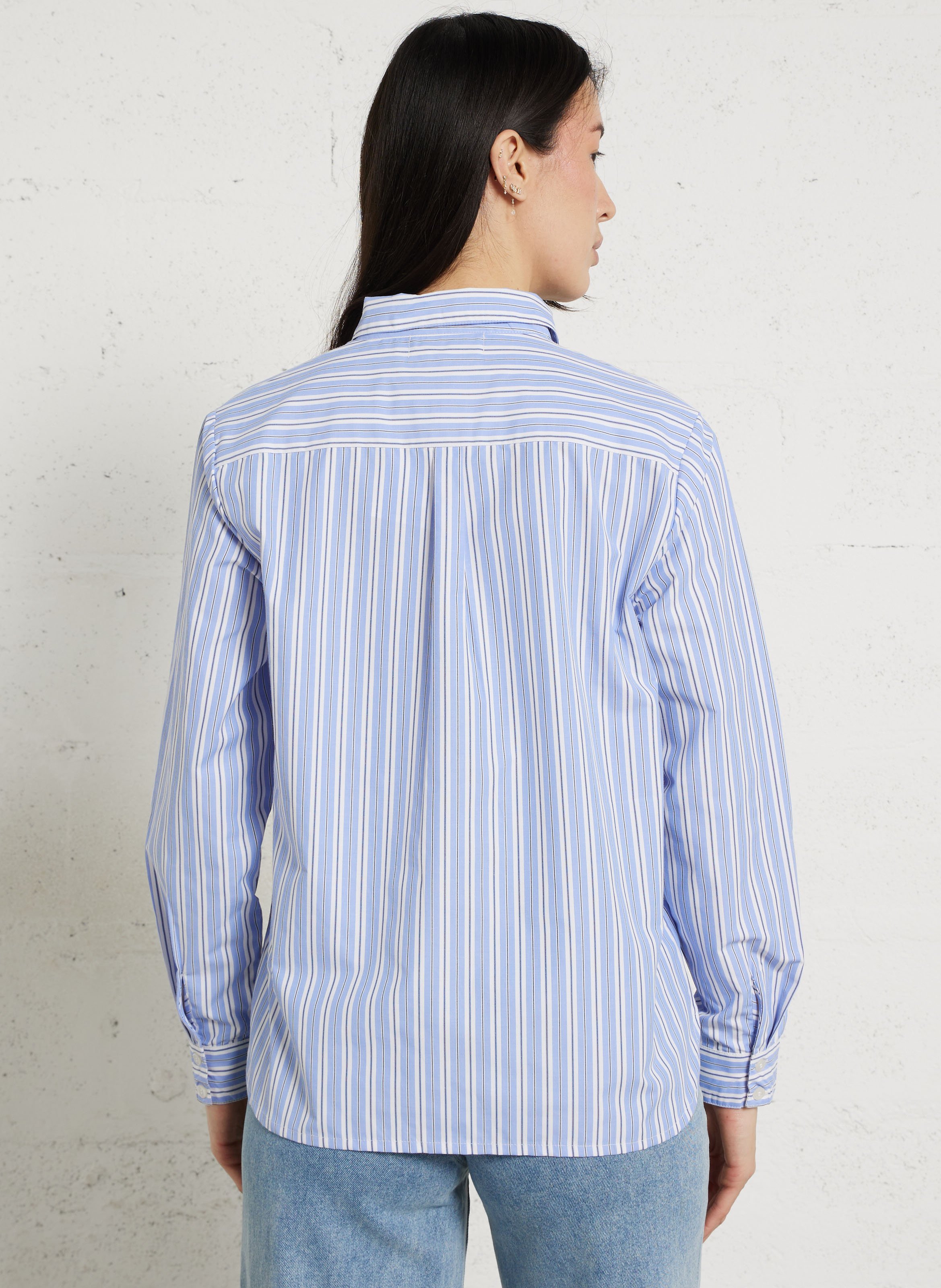 Chemise droite col classique à rayures LA PETITE ETOILE Beige