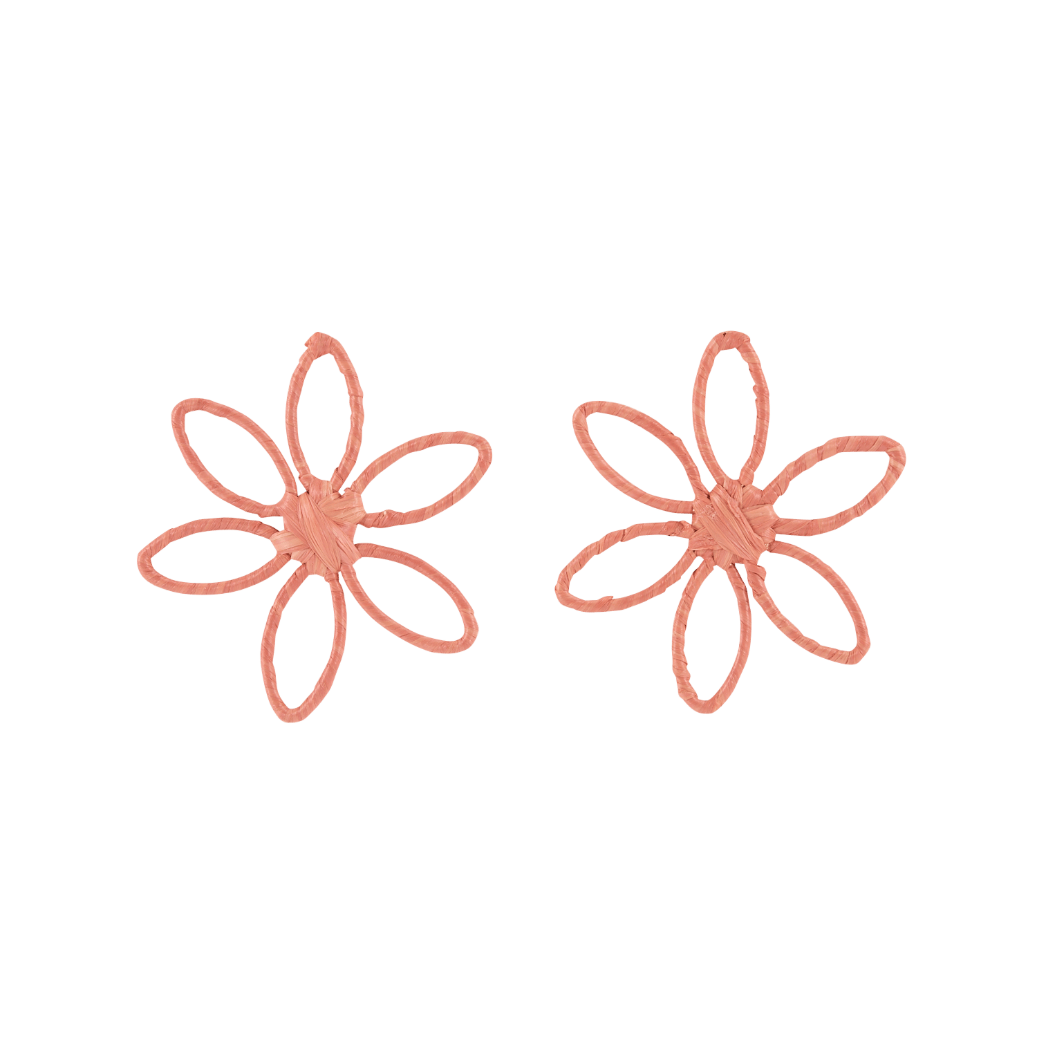 Ohrringe mit Blumen aus Raffia FEEKA Orange