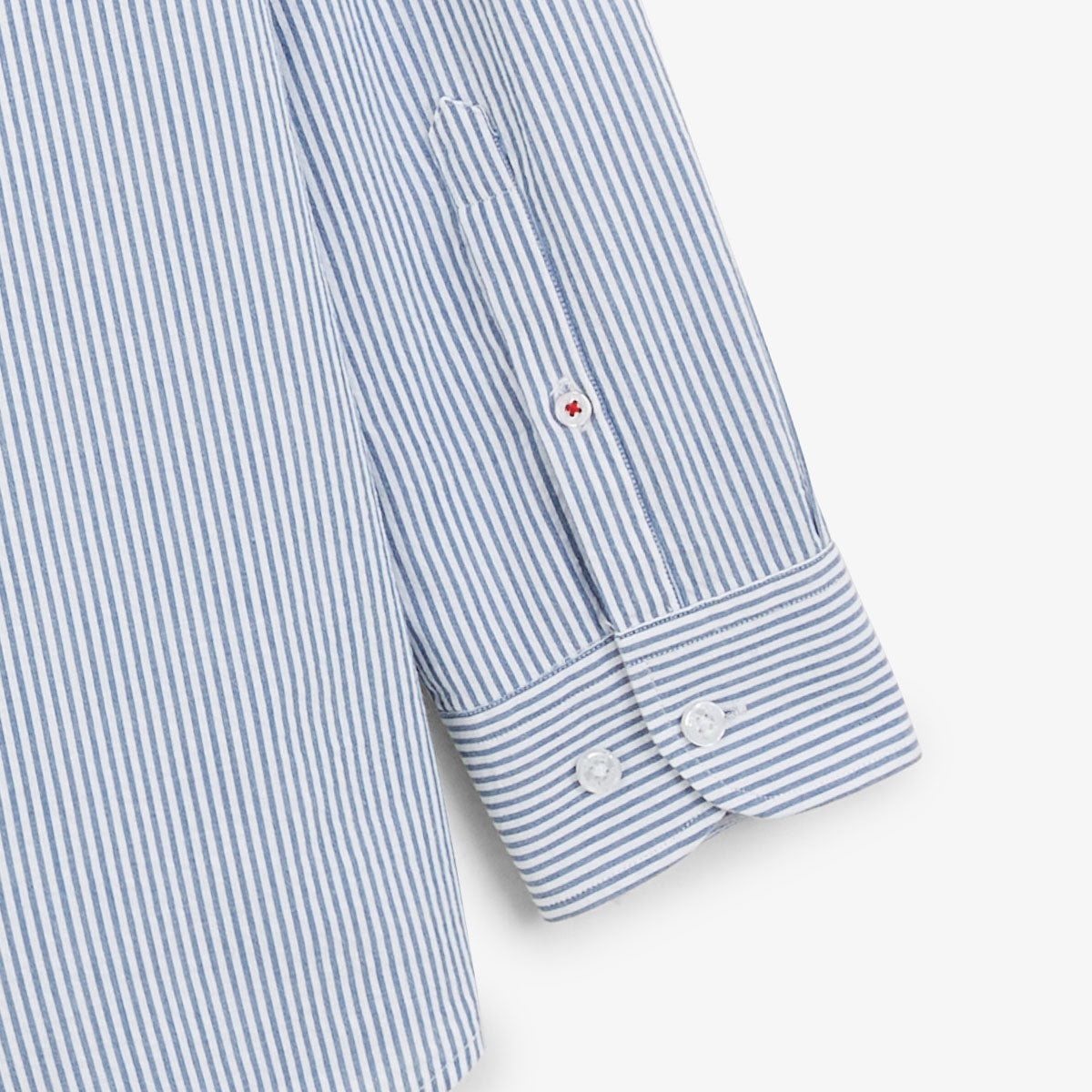 Striped Oxford cotton long-sleeve shirt SERGE BLANCO Blue