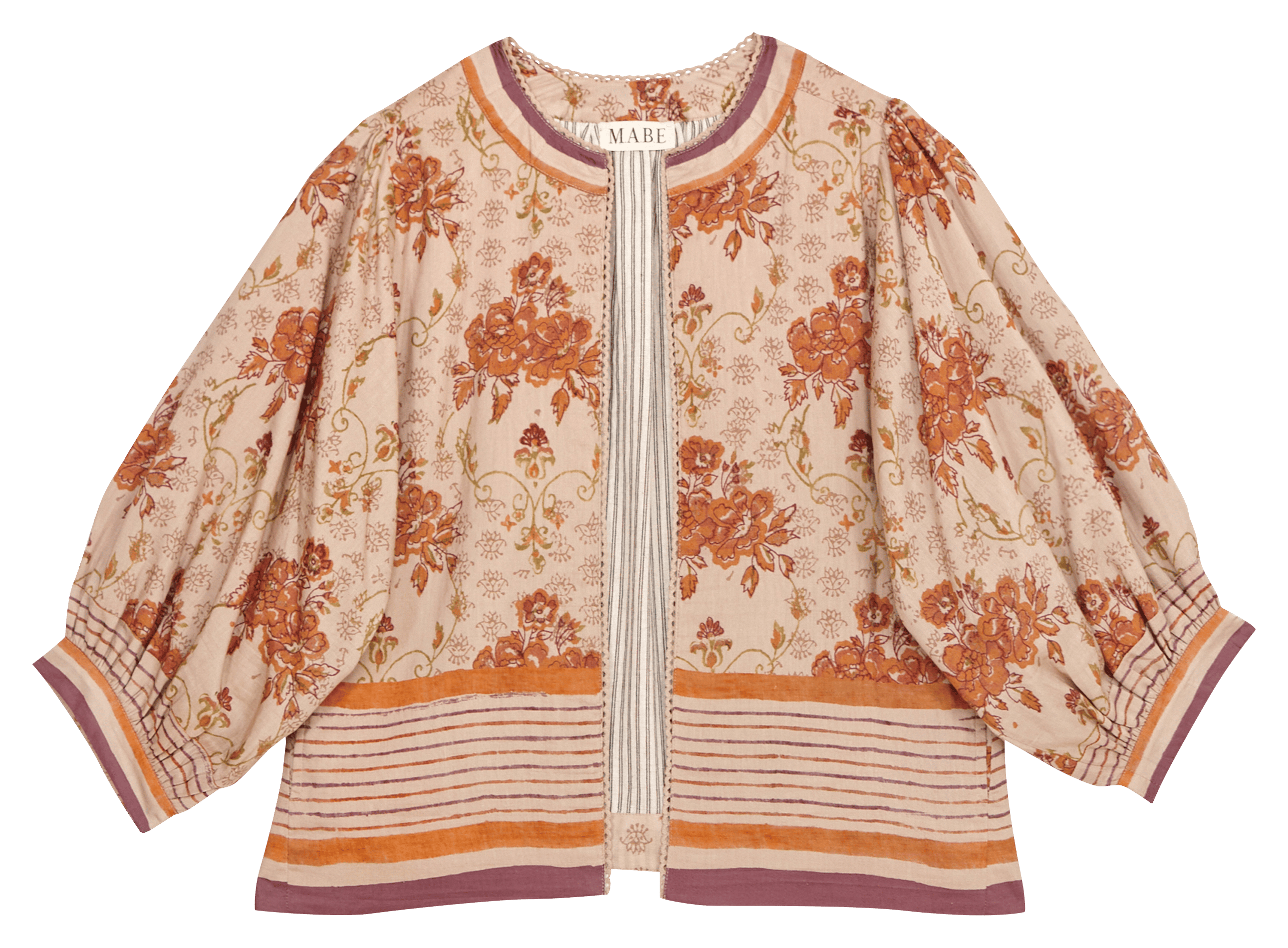 Veste col rond en coton M.A.B.E Multicolore