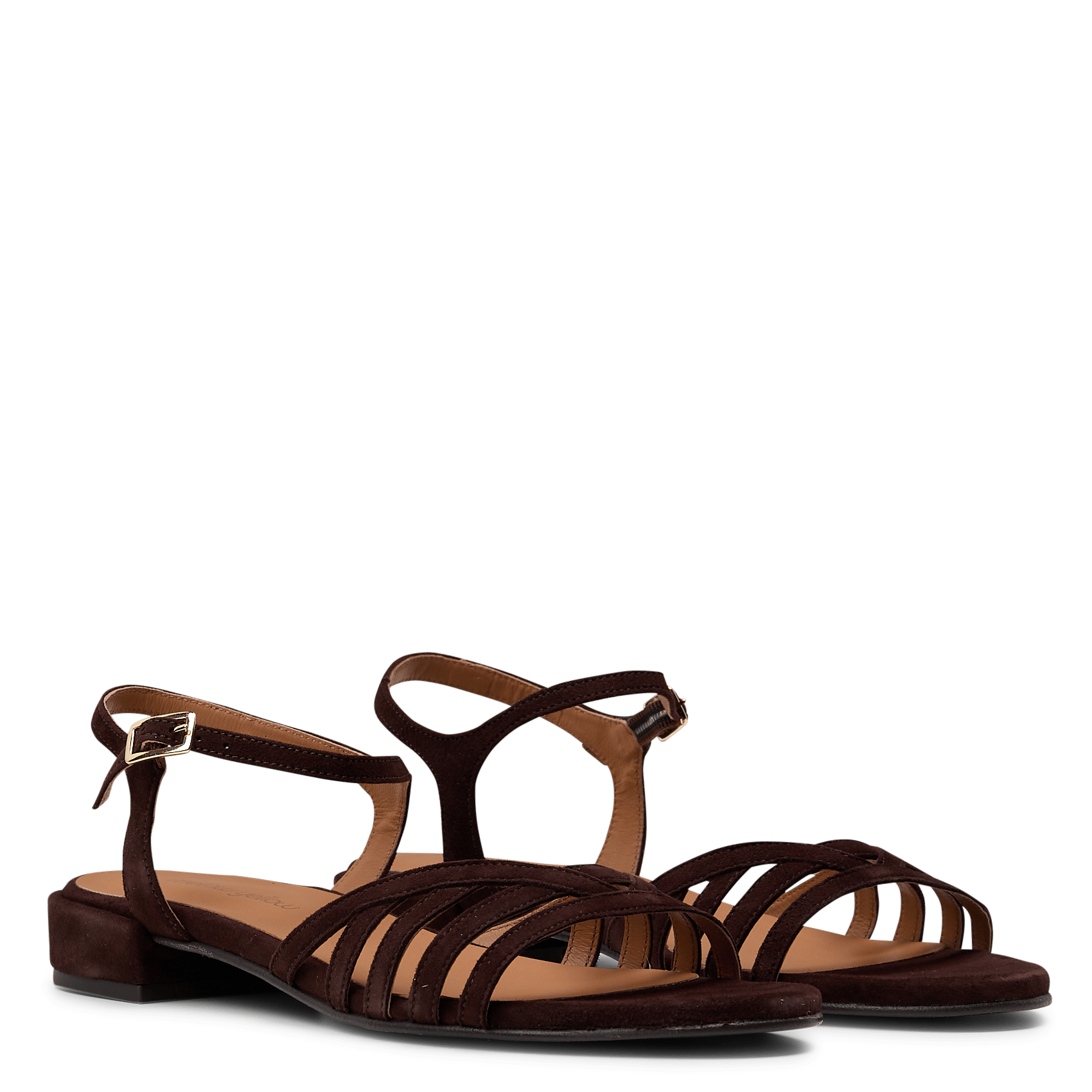 Aouda flat leather sandals MELLOW YELLOW Brown