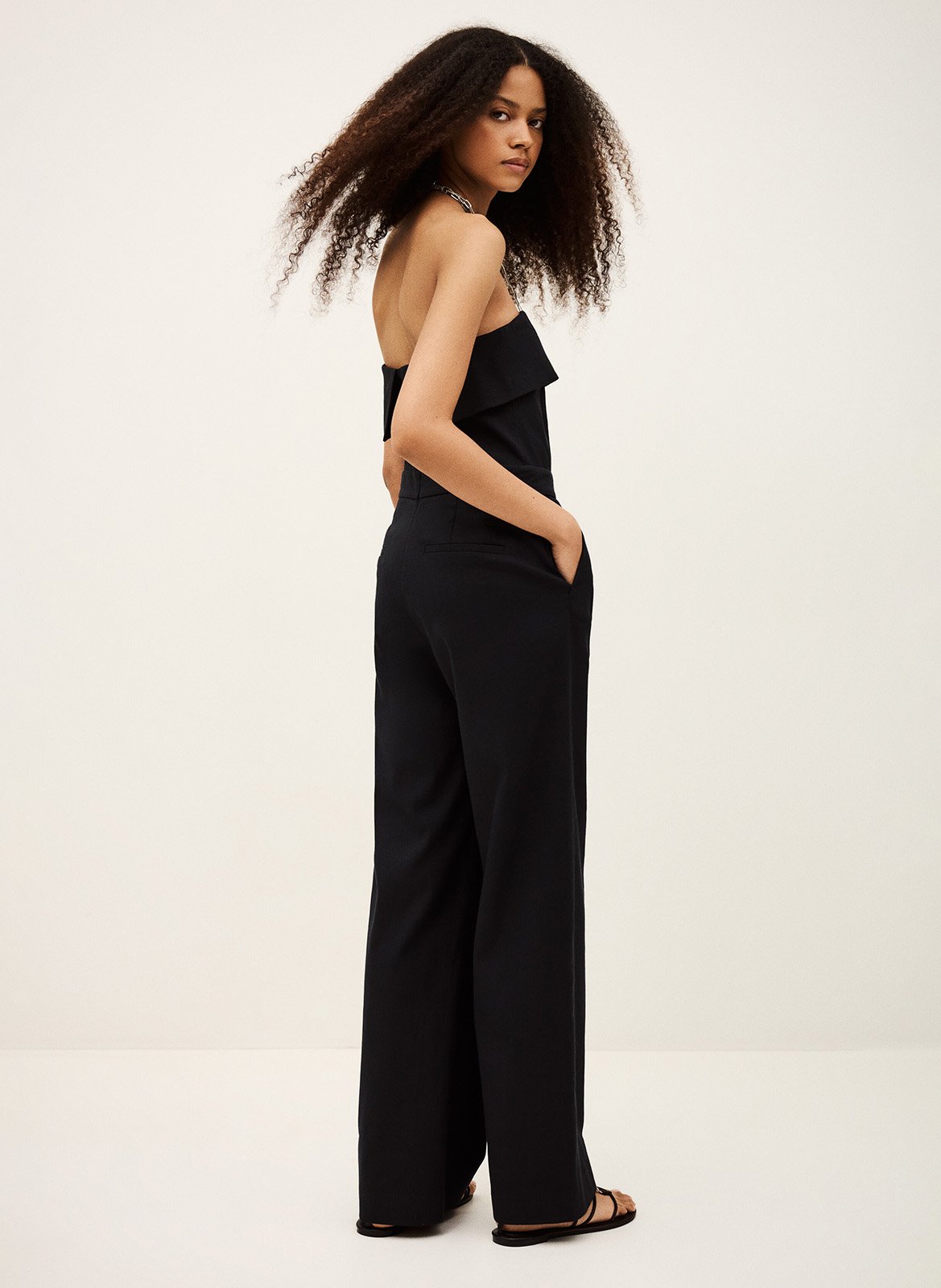 Linnen en katoenen mix jumpsuit BA&SH Blauw