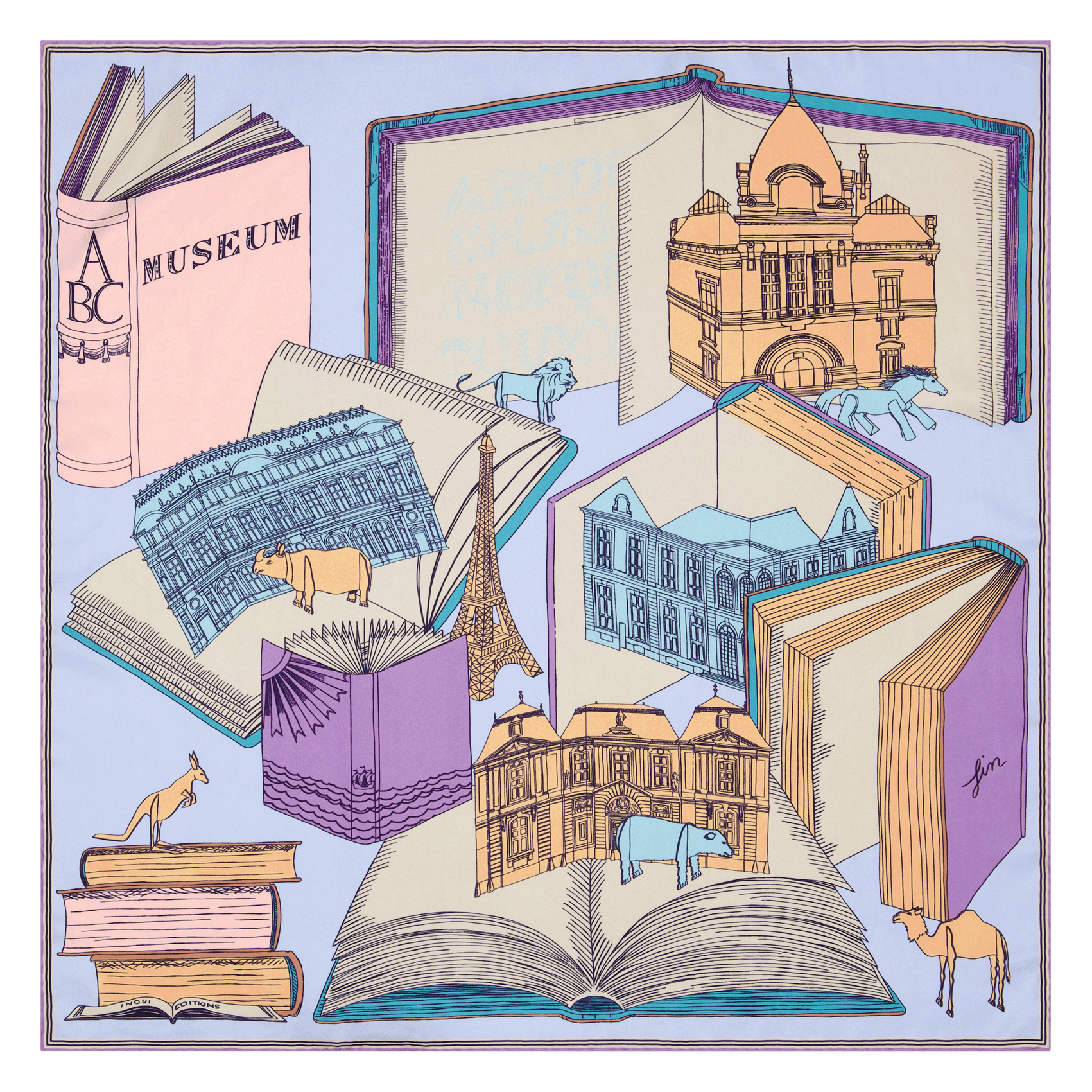 Seidentuch mit Druck INOUI EDITIONS