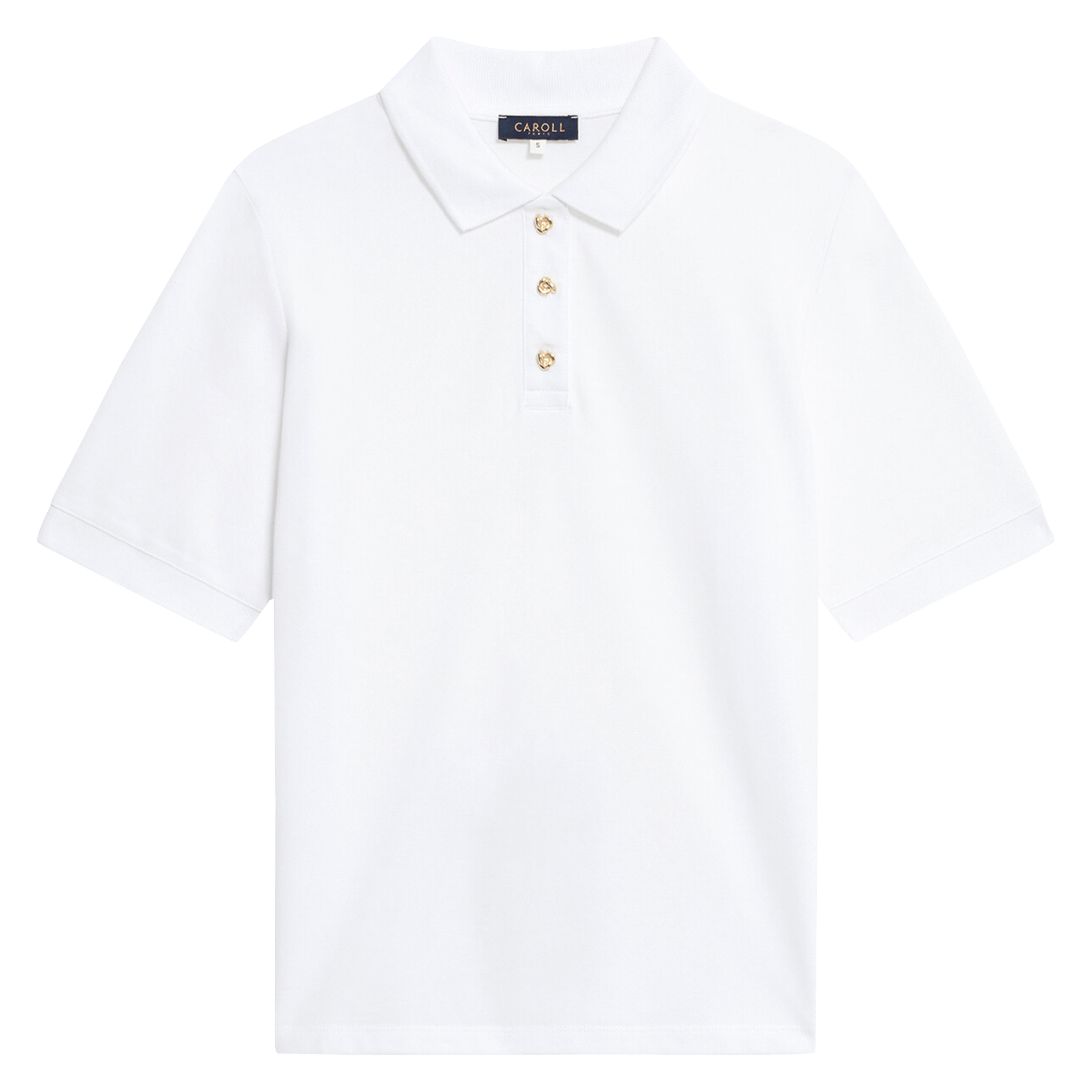 Polo manches courtes en coton CAROLL Blanc
