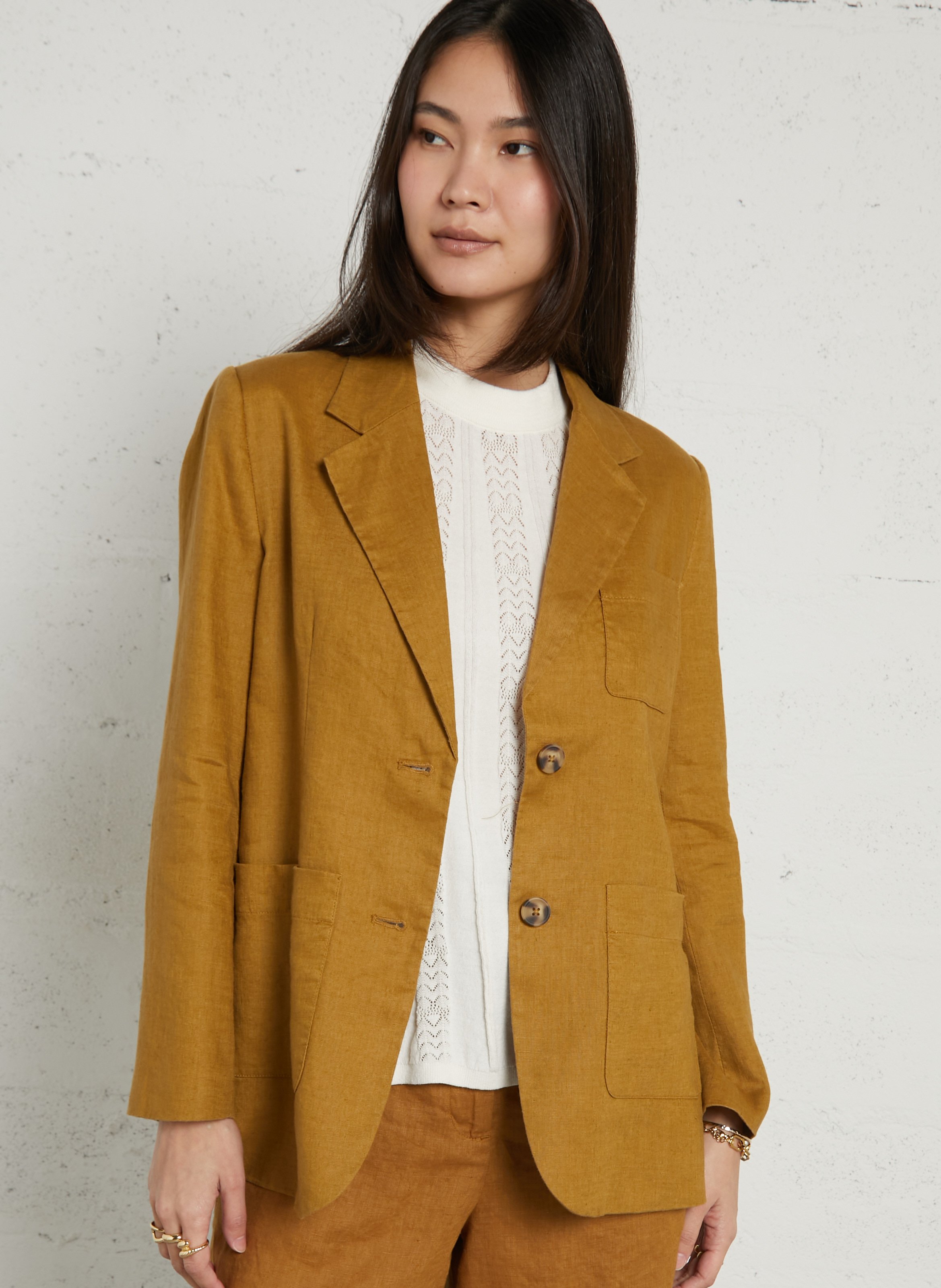 Linen suit jacket JC SOPHIE Brown