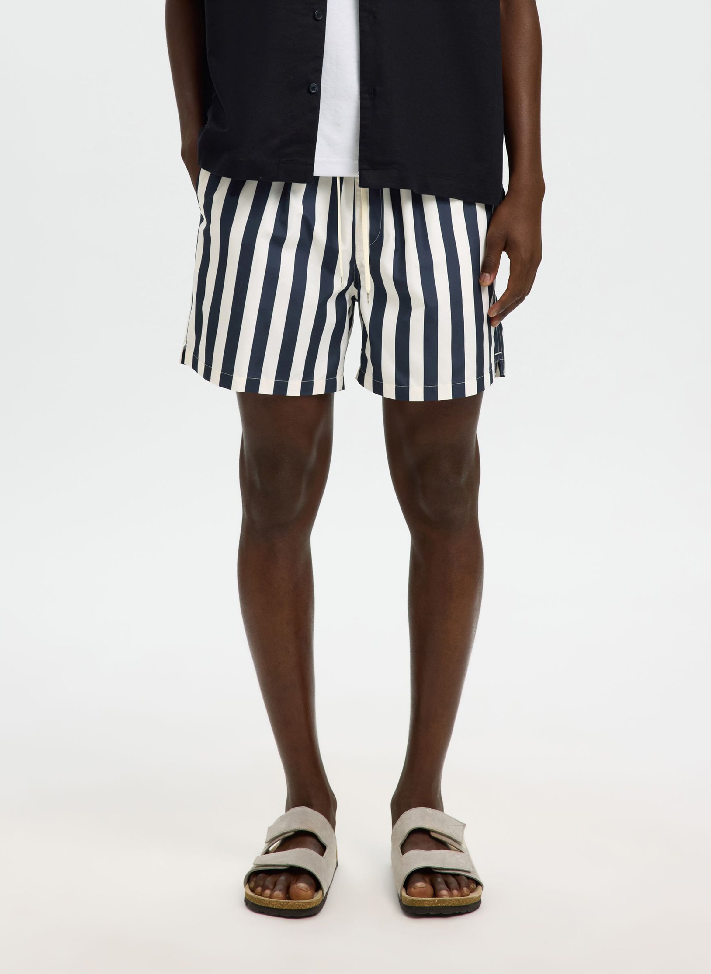 Short à rayures SELECTED Bleu