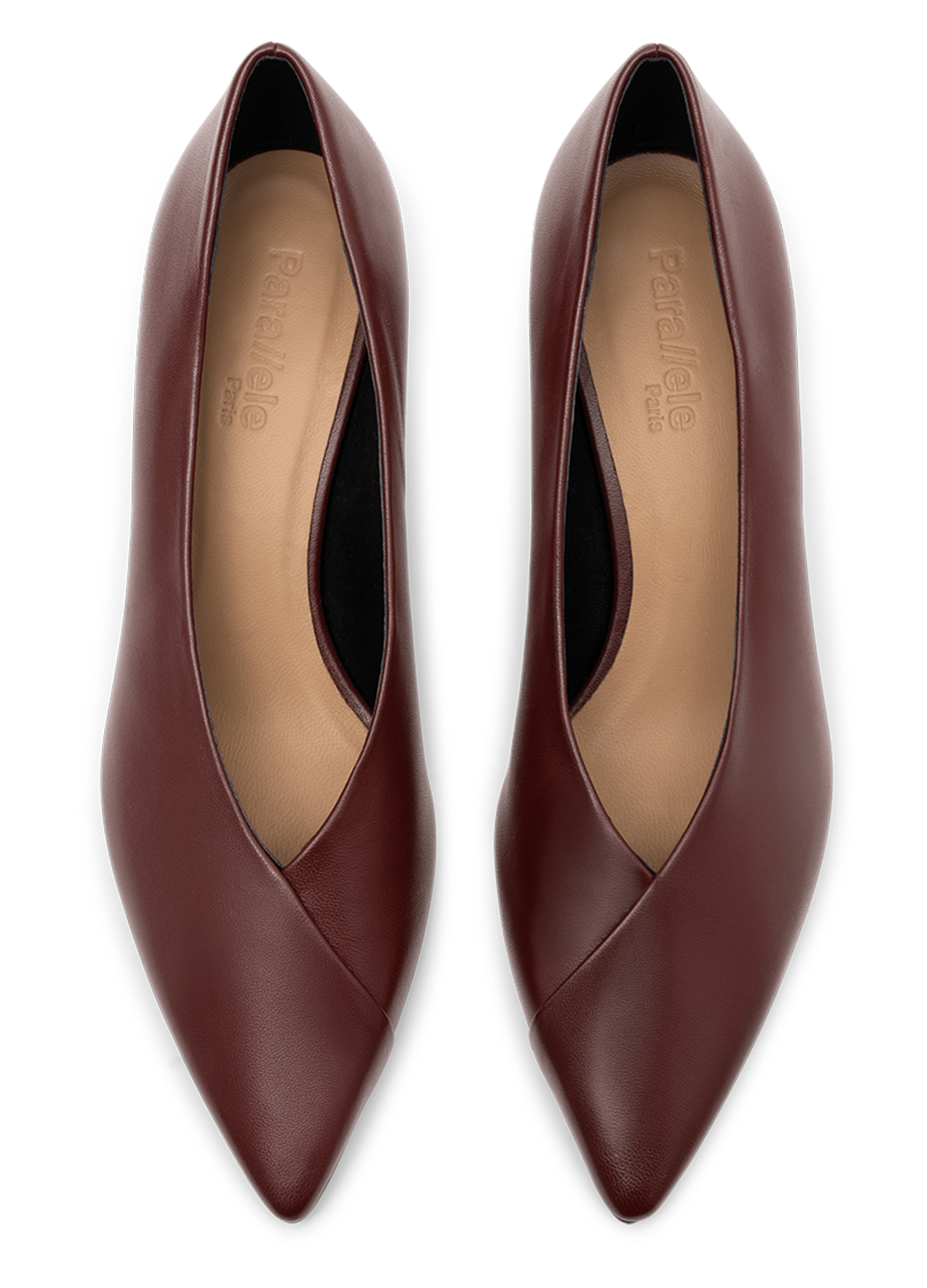 Escarpins en cuir nappa bordeaux PARALLELE PARIS Rouge