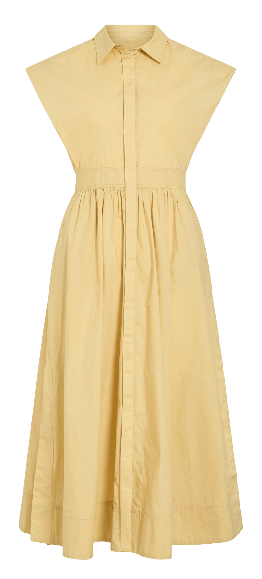 Midikleid aus Bio-Baumwolle mit klassischem Kragen ROUGE EDIT Grun