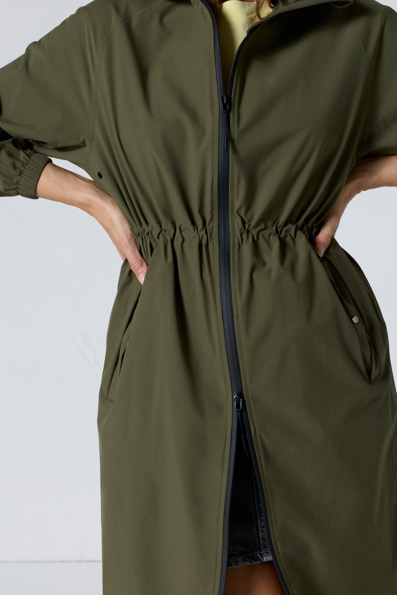 Long airy raincoat JOTT Green