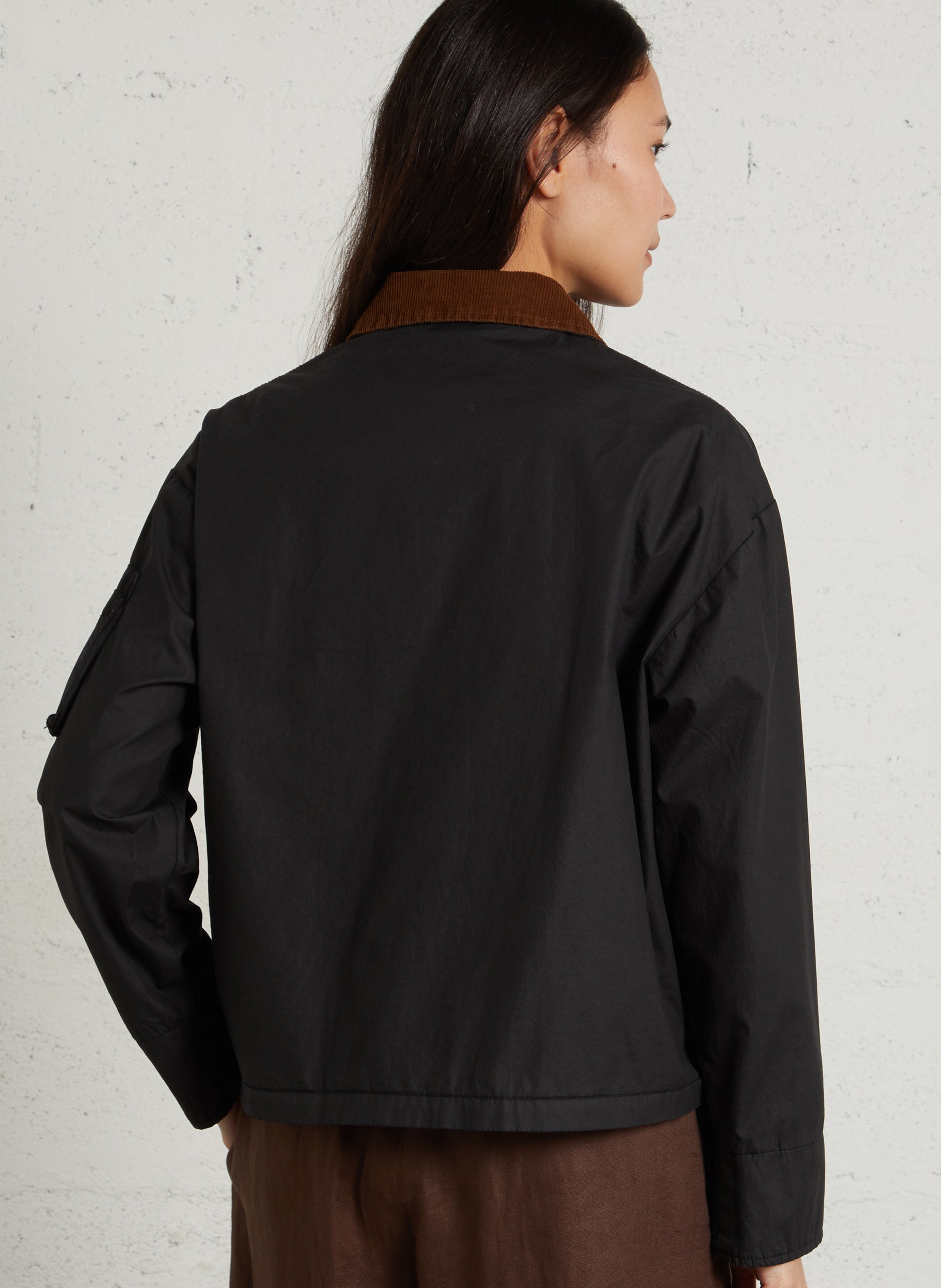 Oversized jacket with classic collar BOMBERS ORIGINAL Black