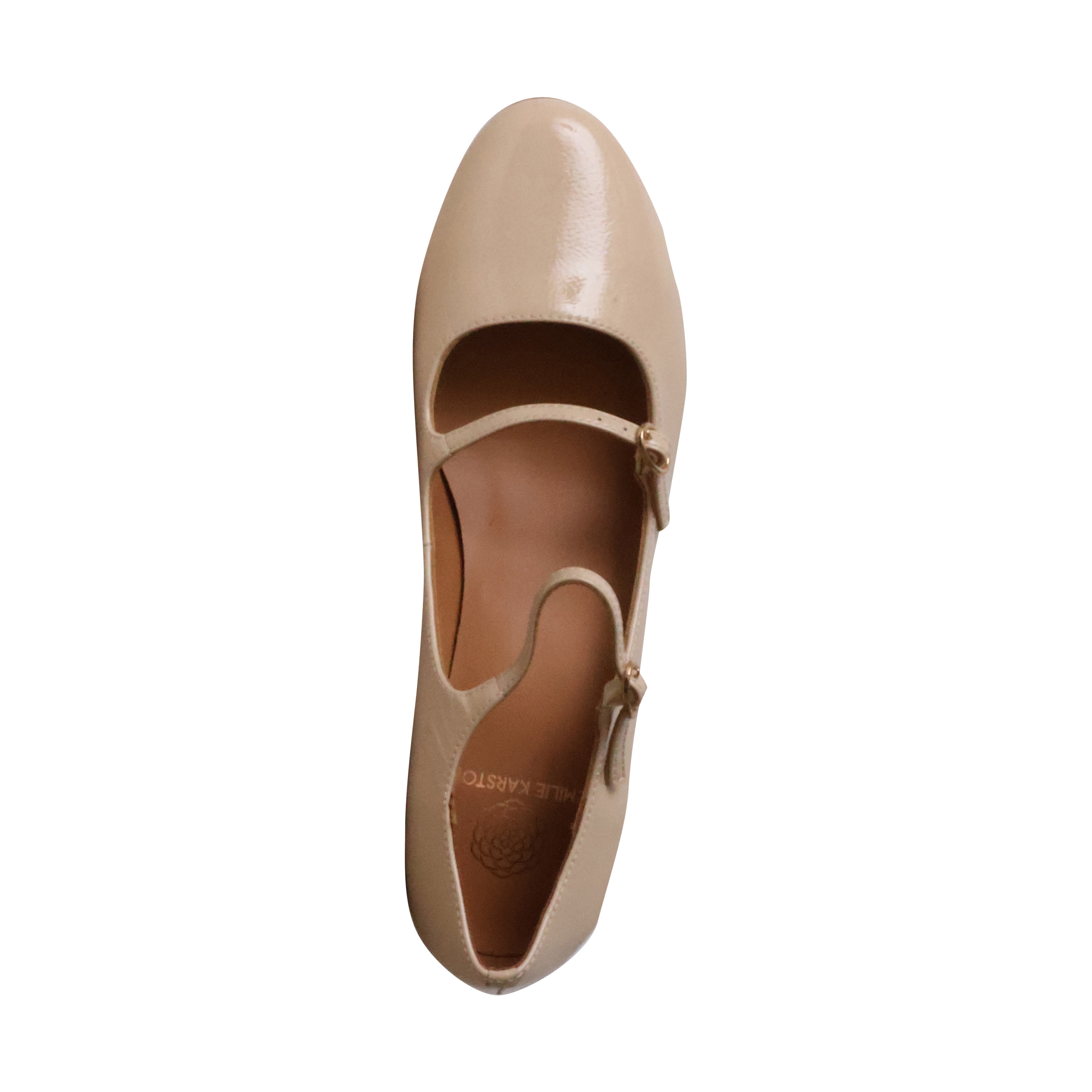 Ballerines à talon cuir  pivoine EMILIE KARSTON Beige