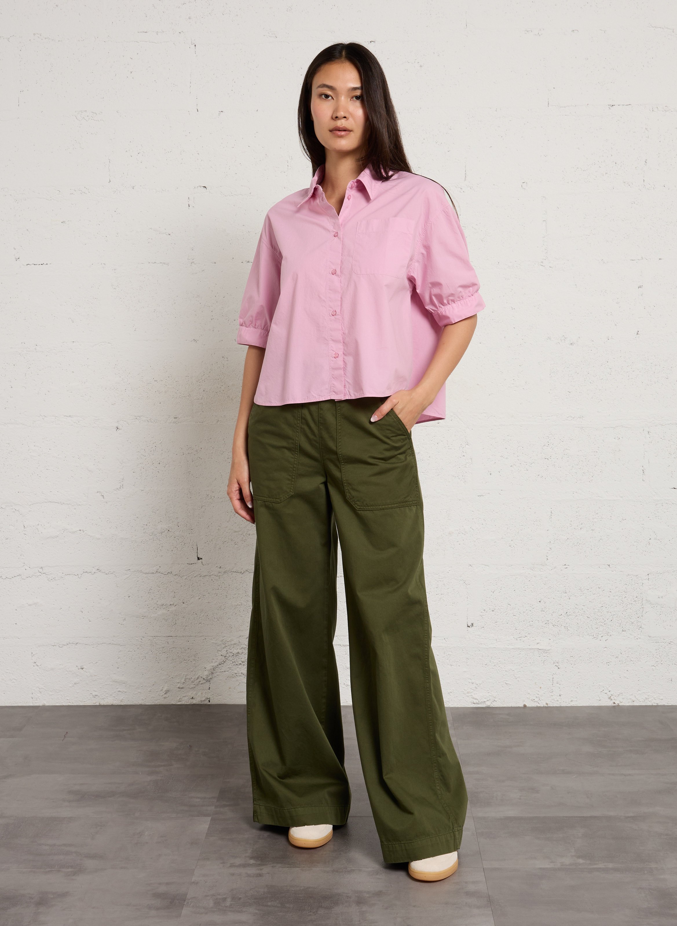 Wide-leg pants with braces BENSIMON Khaki