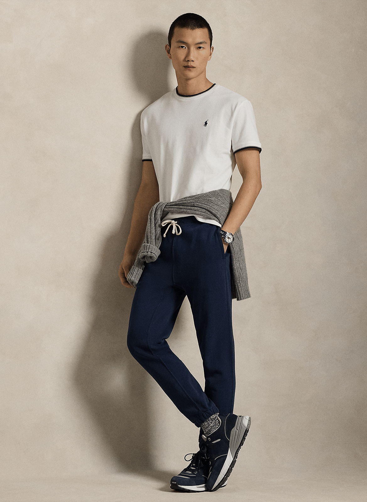 Recht T-shirt met ronde hals | katoenblend POLO RALPH LAUREN Wit
