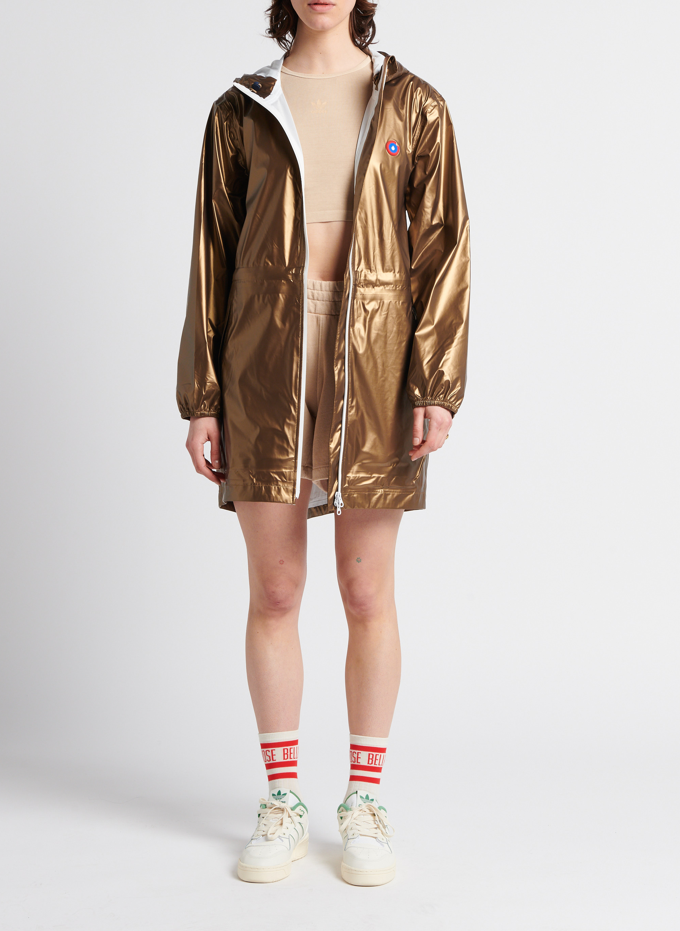 Metallic raincoat with hood FLOTTE Golden