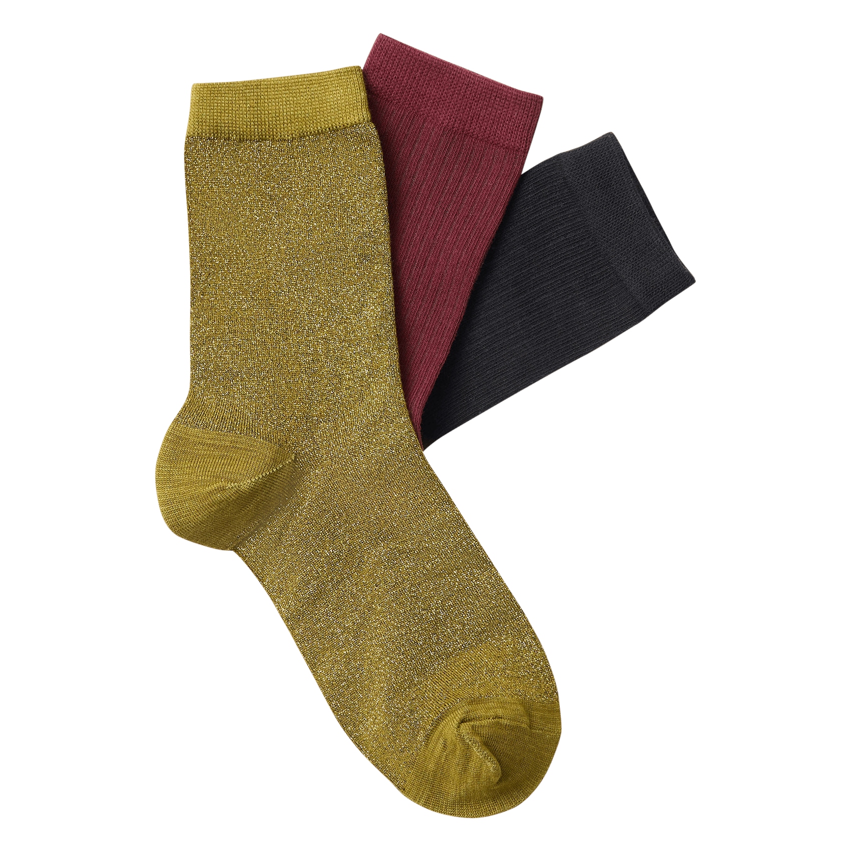 Pack 3 chaussettes en coton bio SELECTED Vert