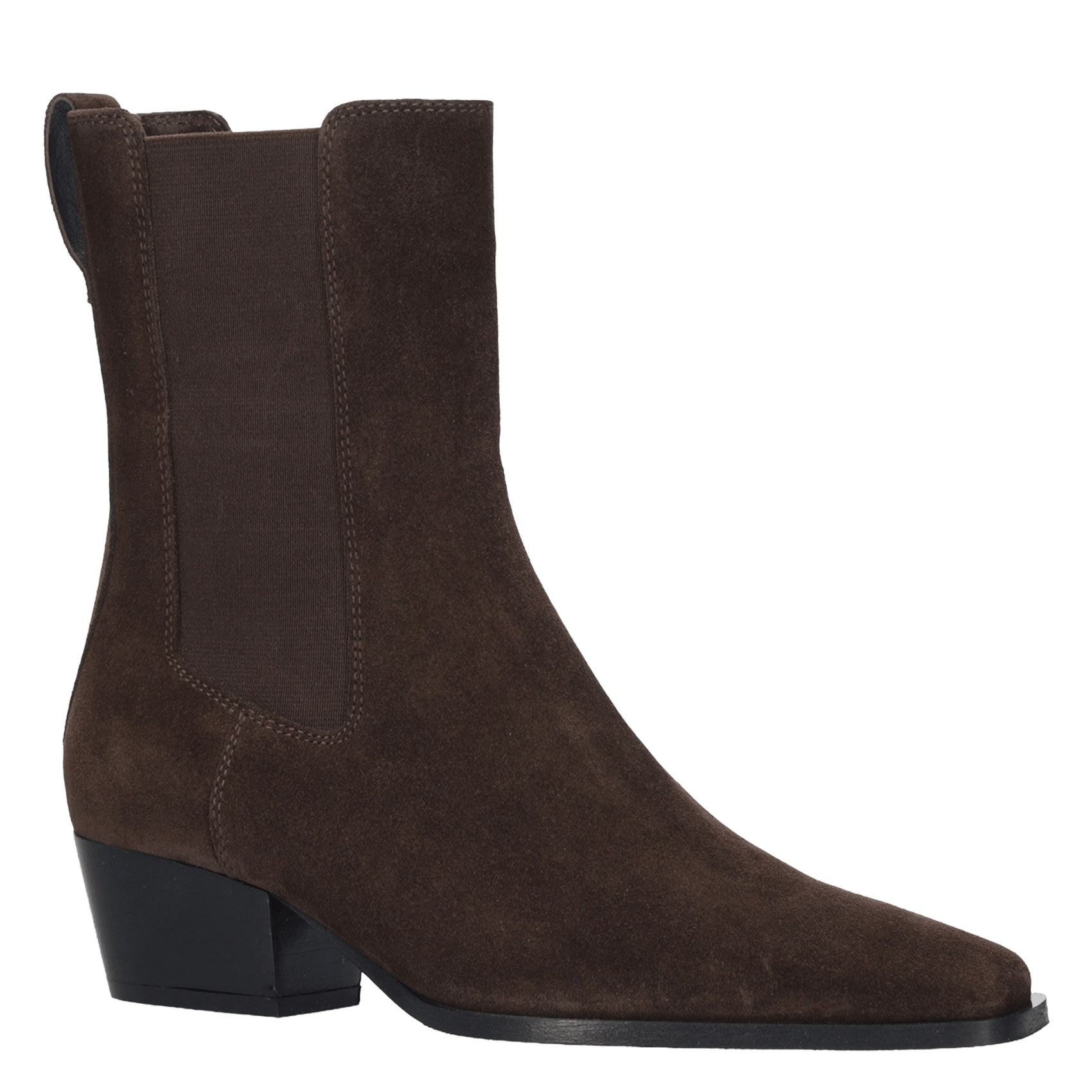 Stiefeletten mit eckiger Spitze aus Wildleder BIBI LOU Braun