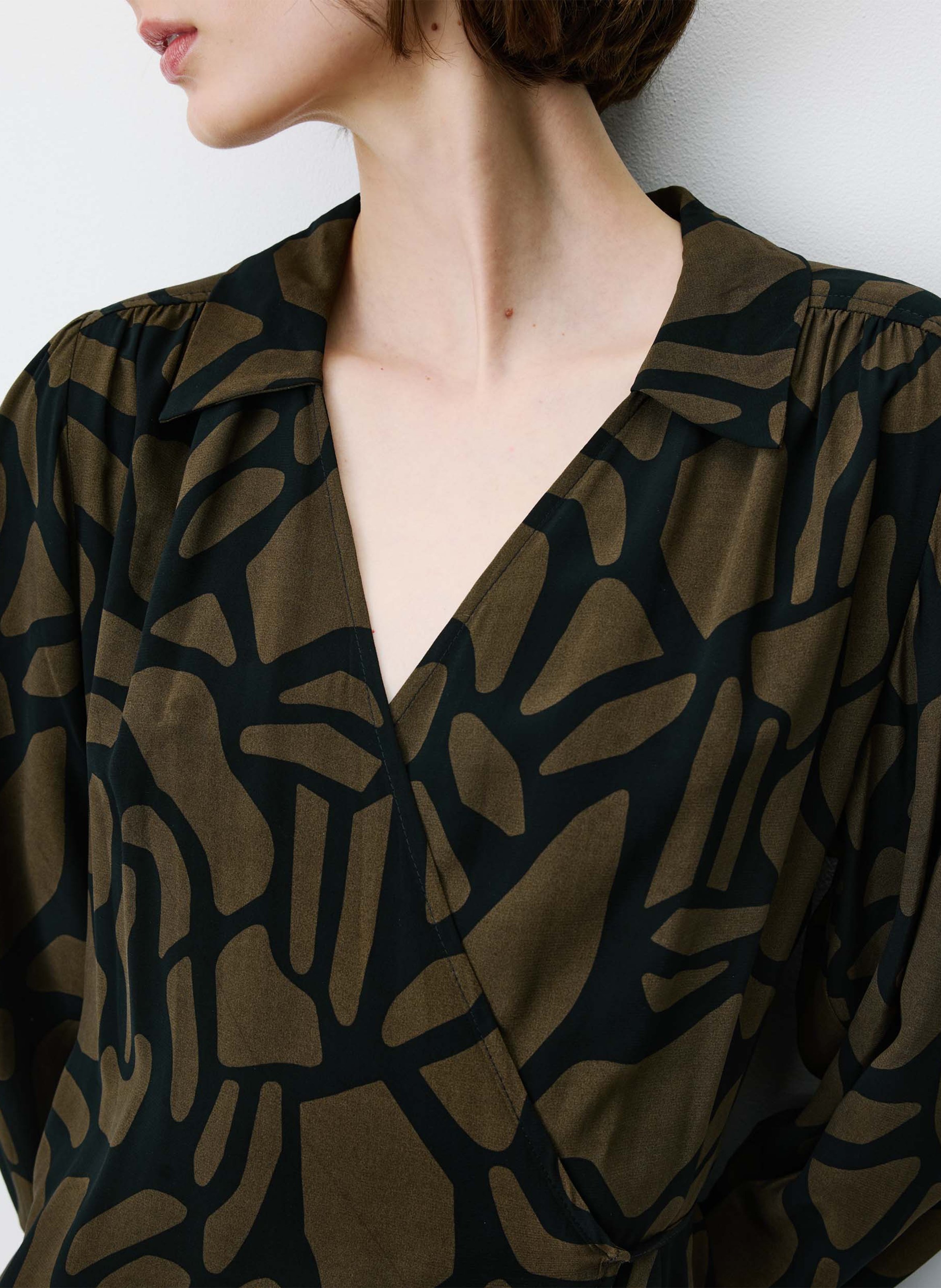 Robe courte portefeuille imprimée GRACE ET MILA Vert