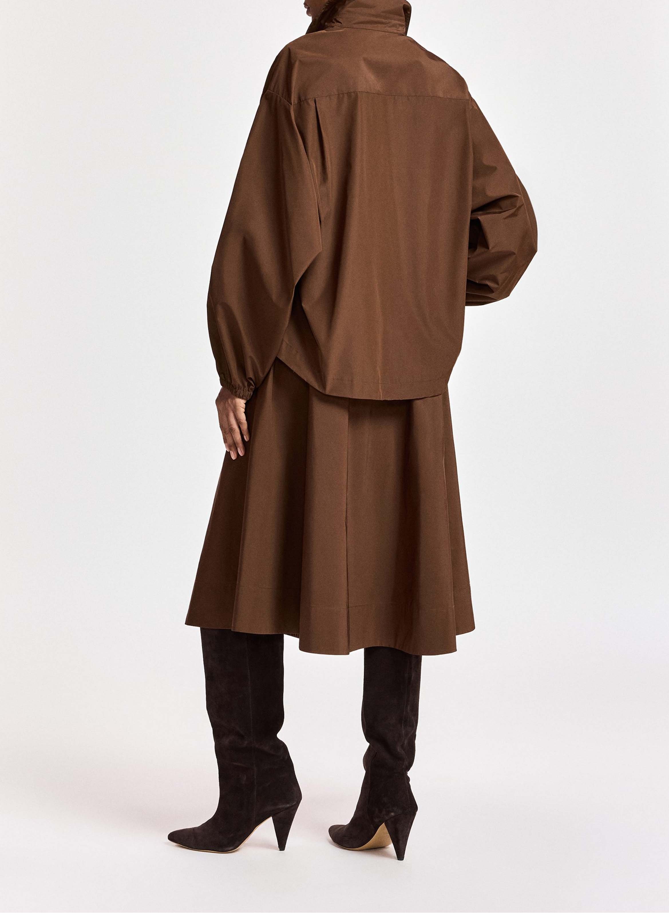 Ausgestellter Midirock mit elastischer Taille ESSENTIEL ANTWERP Braun