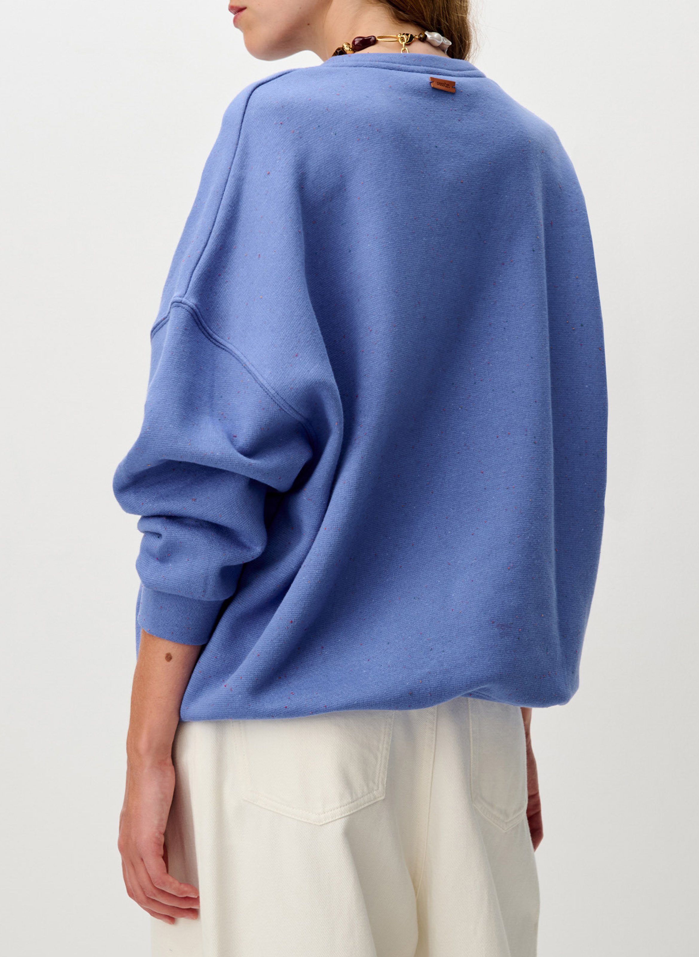 Oversize-Rundhals-Sweatshirt aus Baumwoll-Mix SESSUN Blau