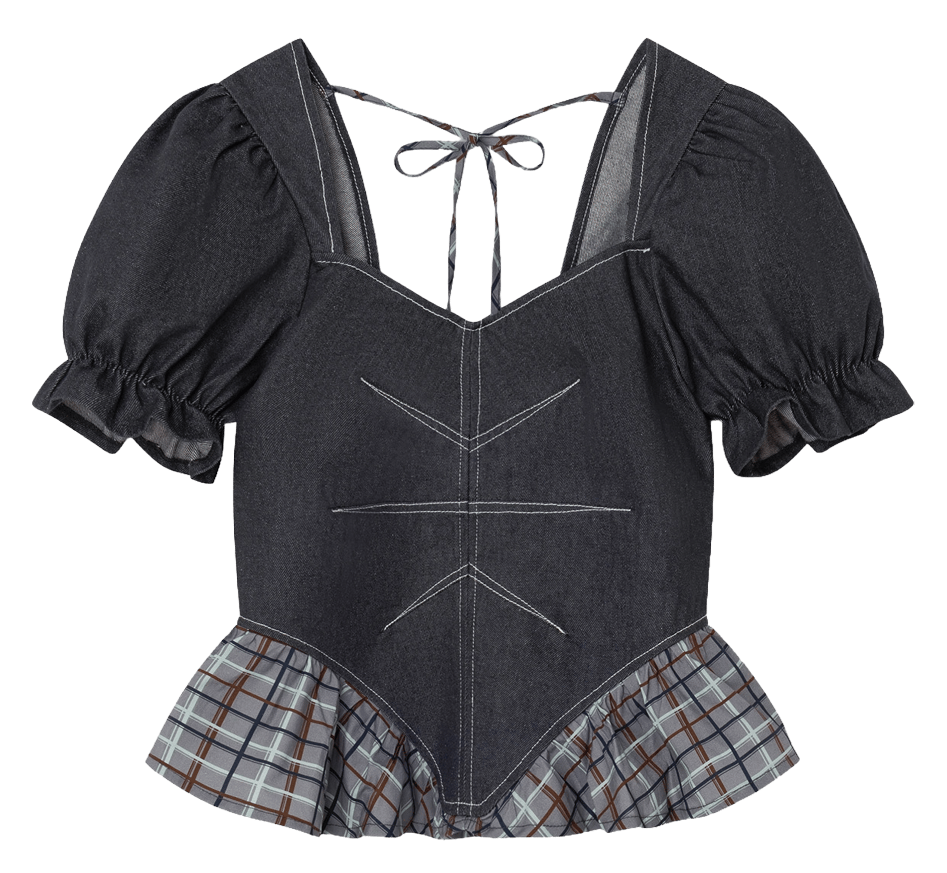 Cotton-blend straight-cut top LAAGAM Grey