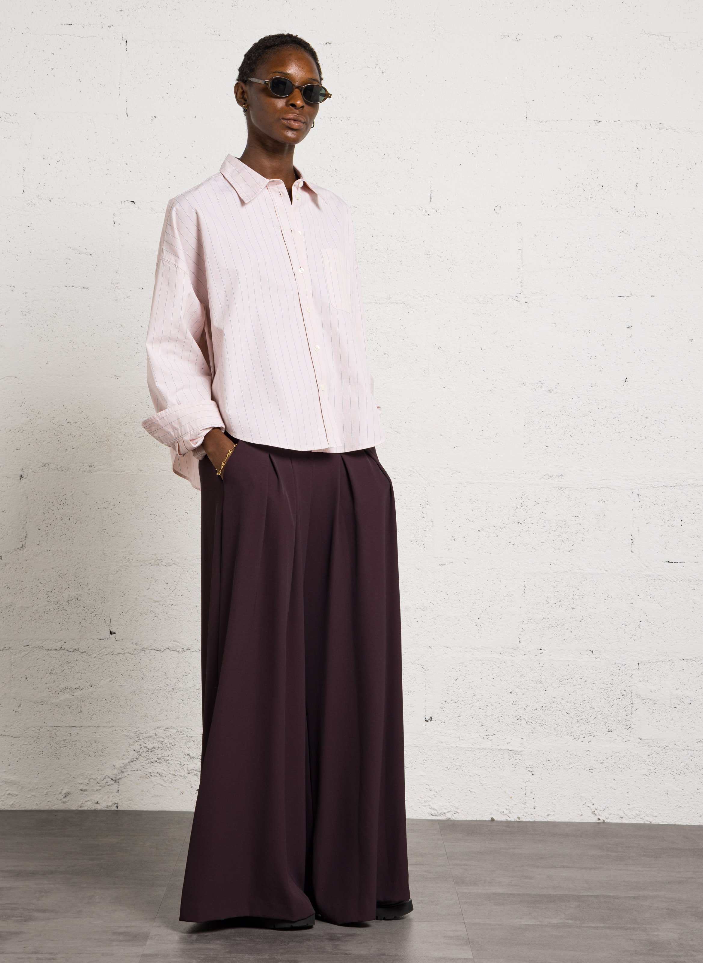 Oversized round neck striped cotton shirt BELLEROSE Stripes