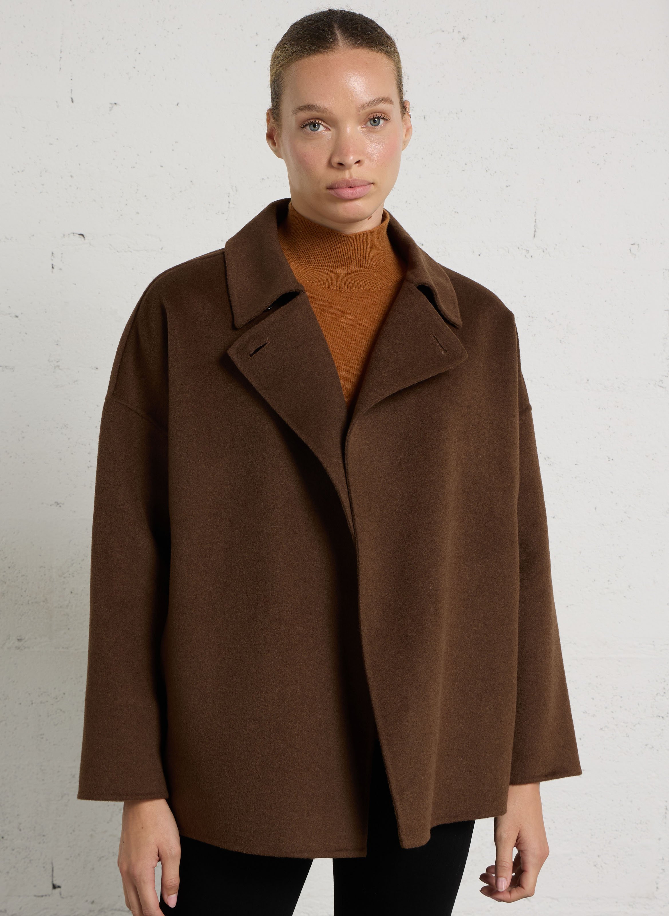 Blouson ample en laine mélangée MAISON 123 Marron