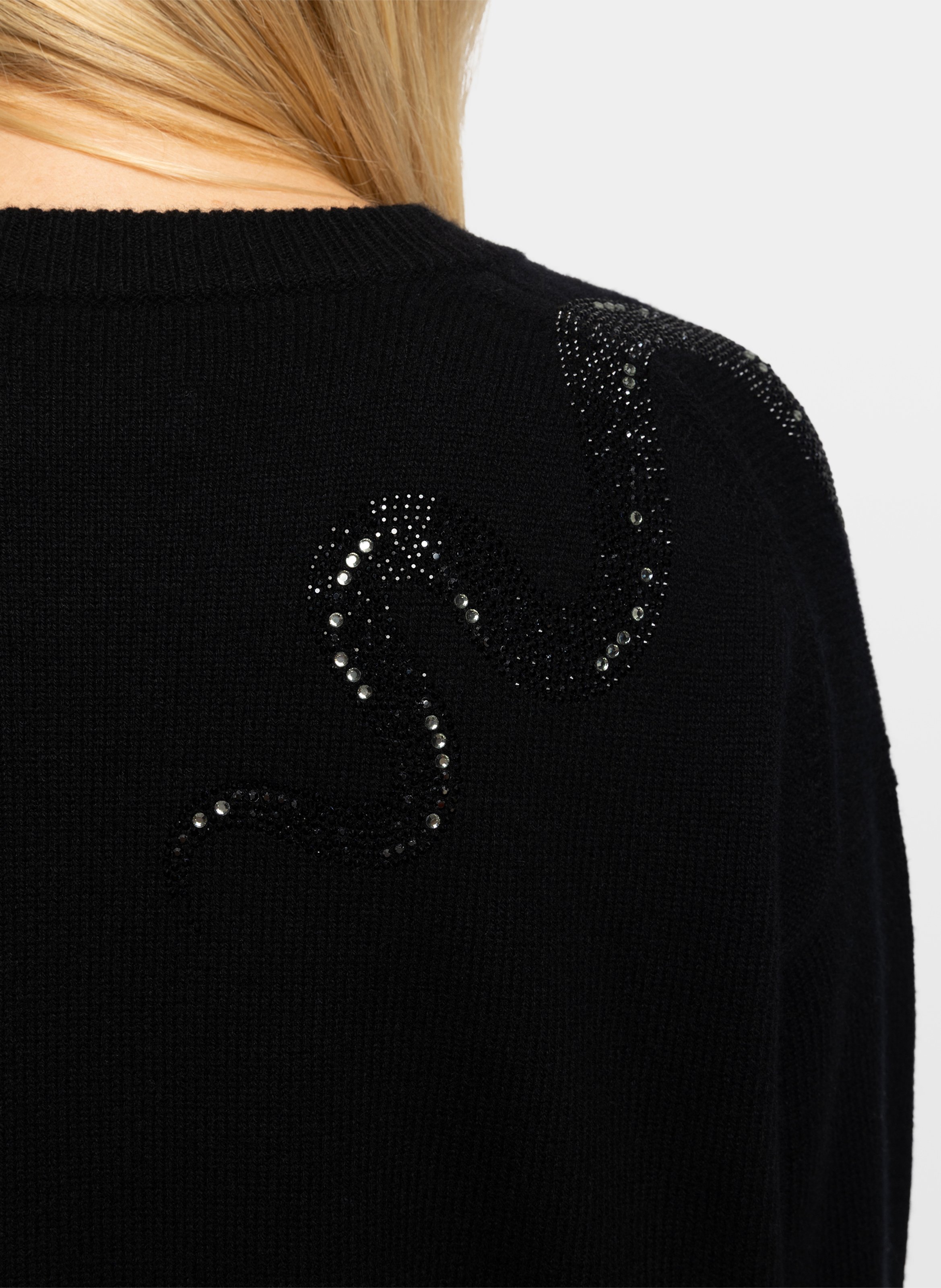 Pull droit à strass en laine et cachemire ZADIG&VOLTAIRE Black