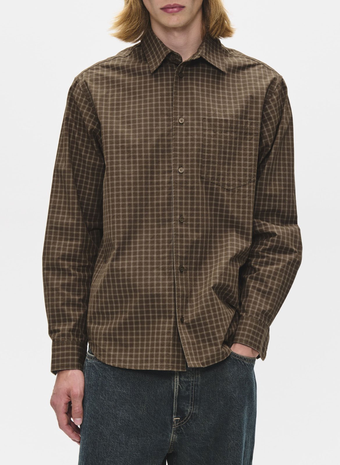Straight cotton shirt WOOD WOOD Brown