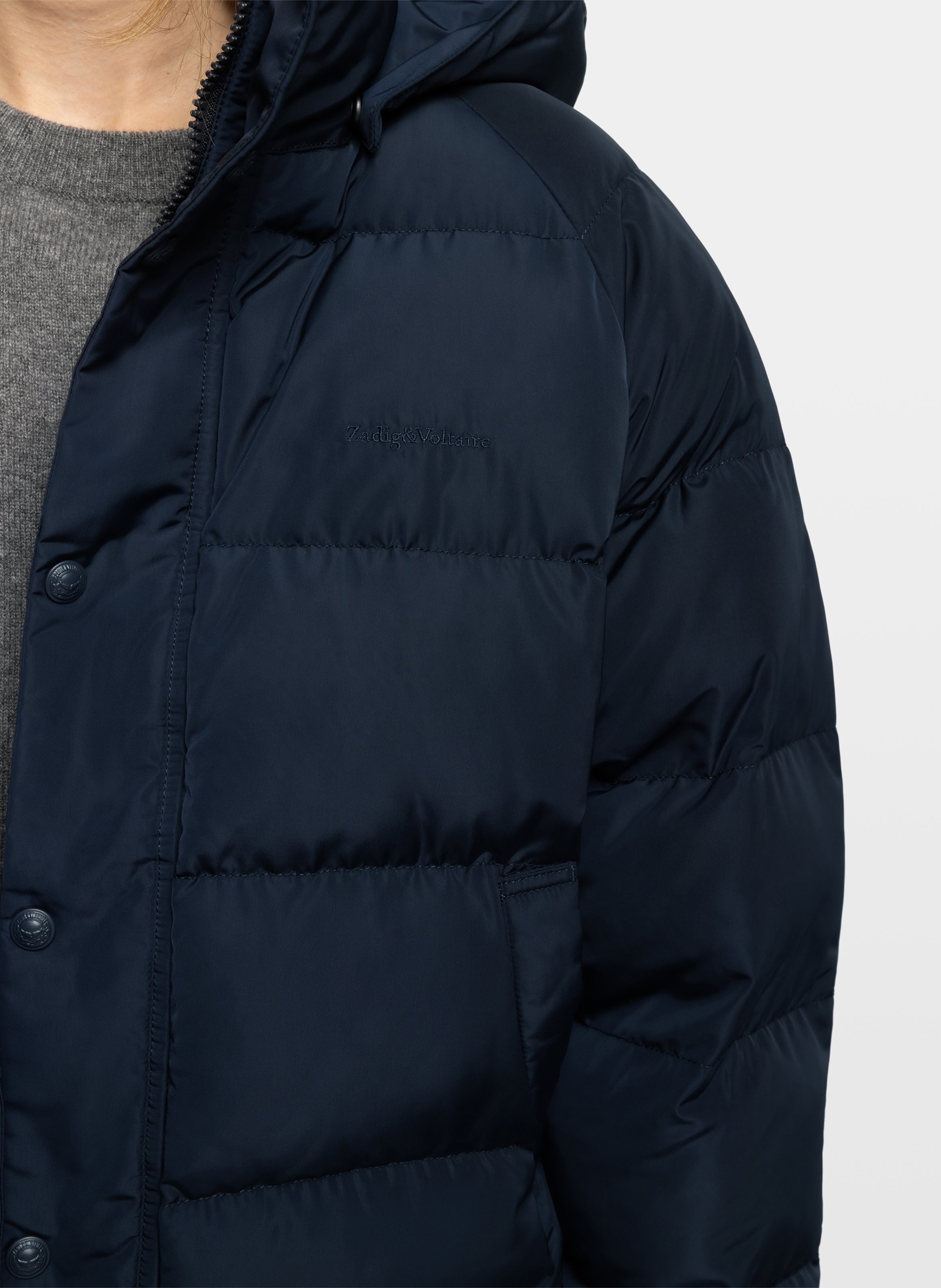 Doudoune droite col à capuche ZADIG&VOLTAIRE Bleu