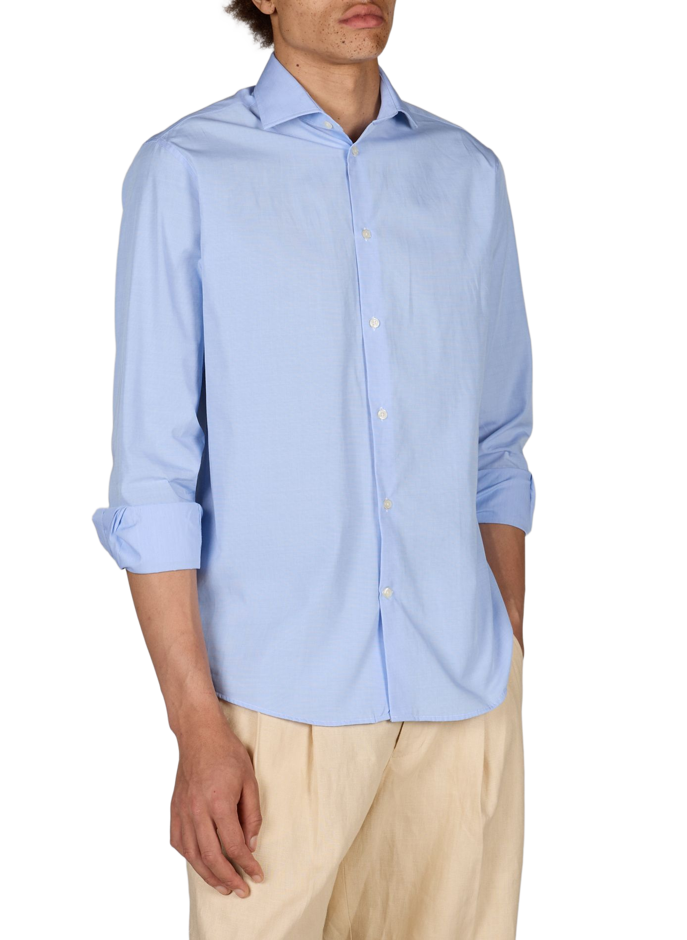Straight-fit loti cotton shirt loti-d AU PRINTEMPS PARIS Blue