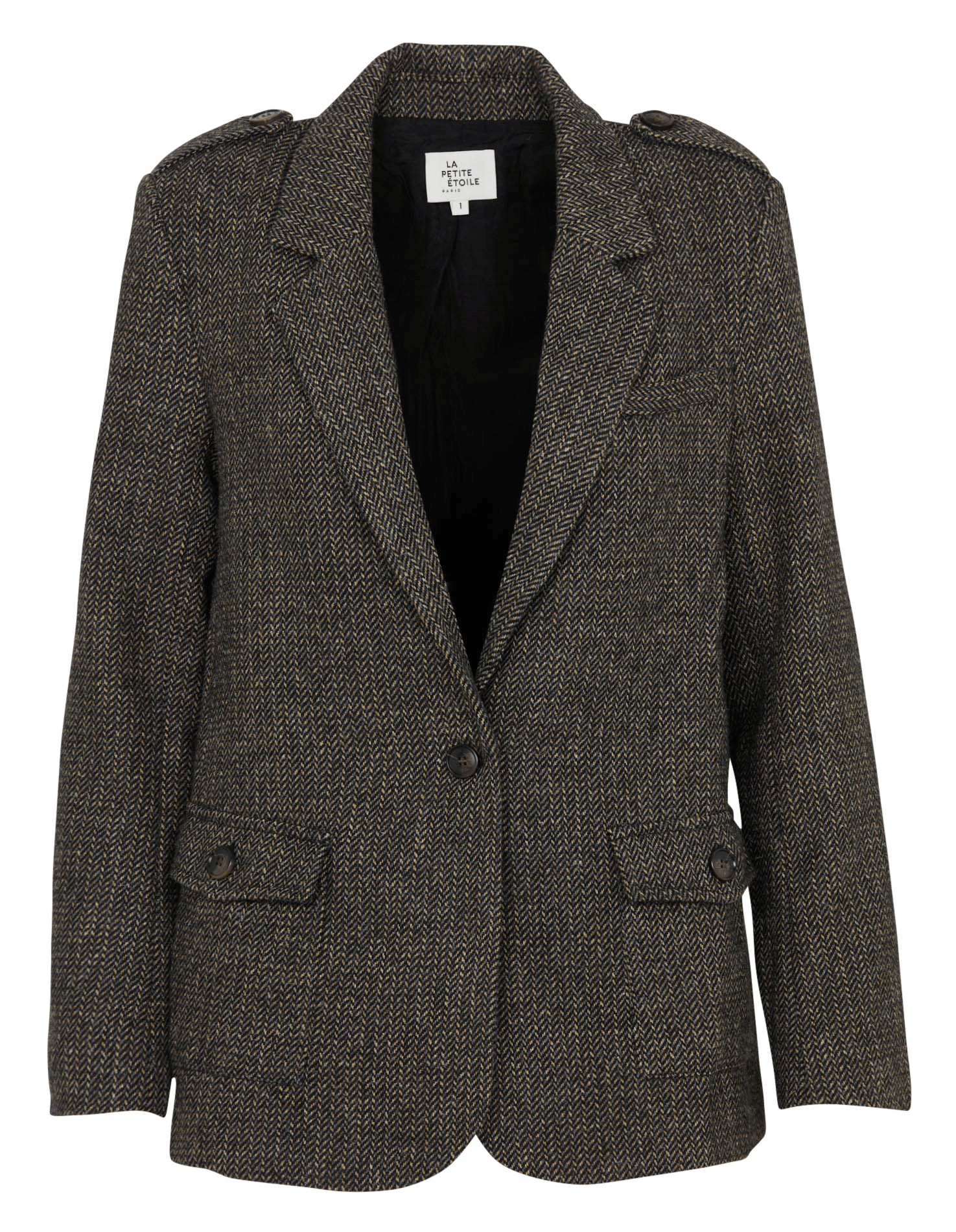 Wool-blend jacket with tailored collar LA PETITE ETOILE Brown