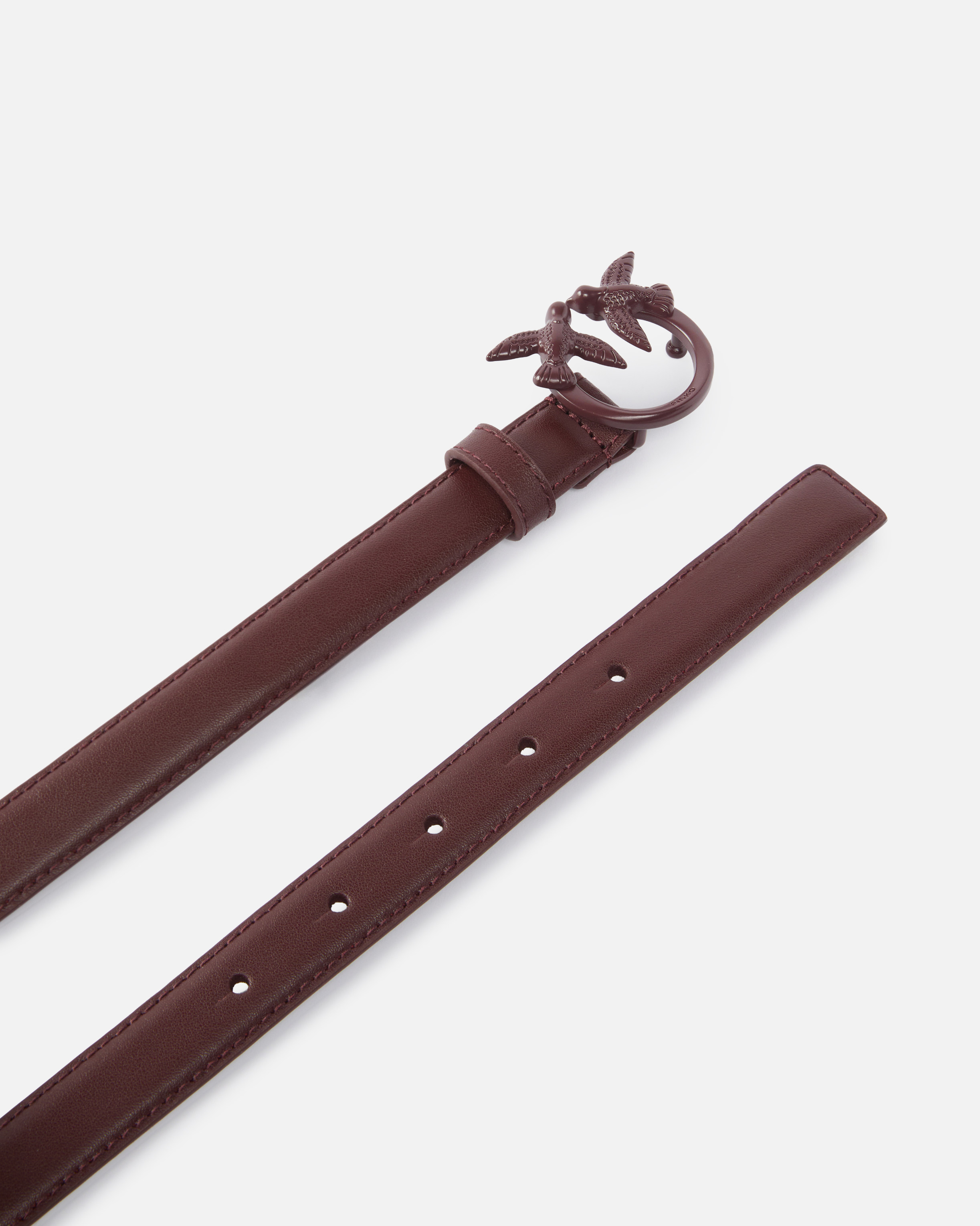 Fine ceinture love birds en cuir color block 2cm PINKO Rouge