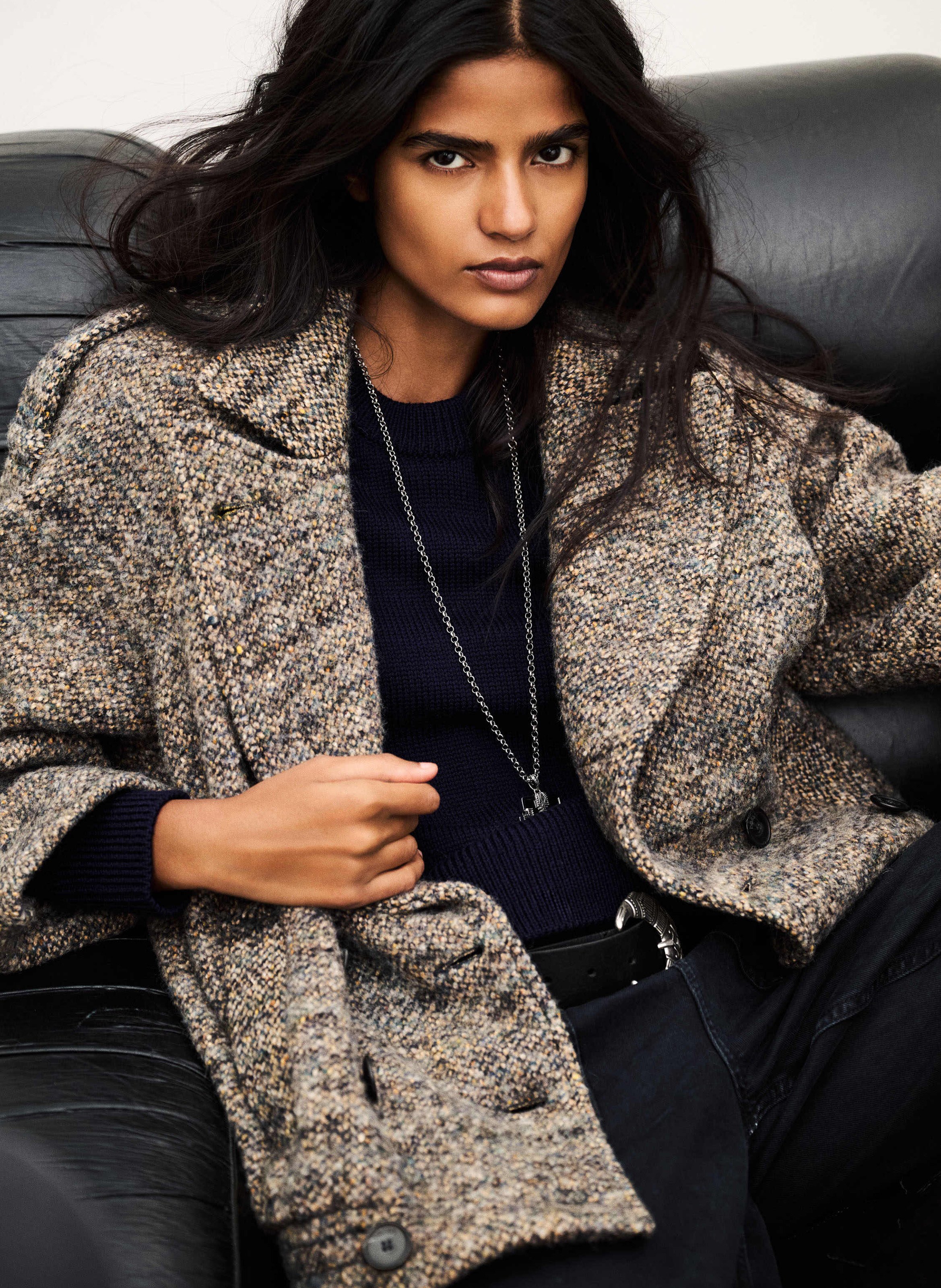 Manteau ample en laine mélangée BA&SH Multicolore