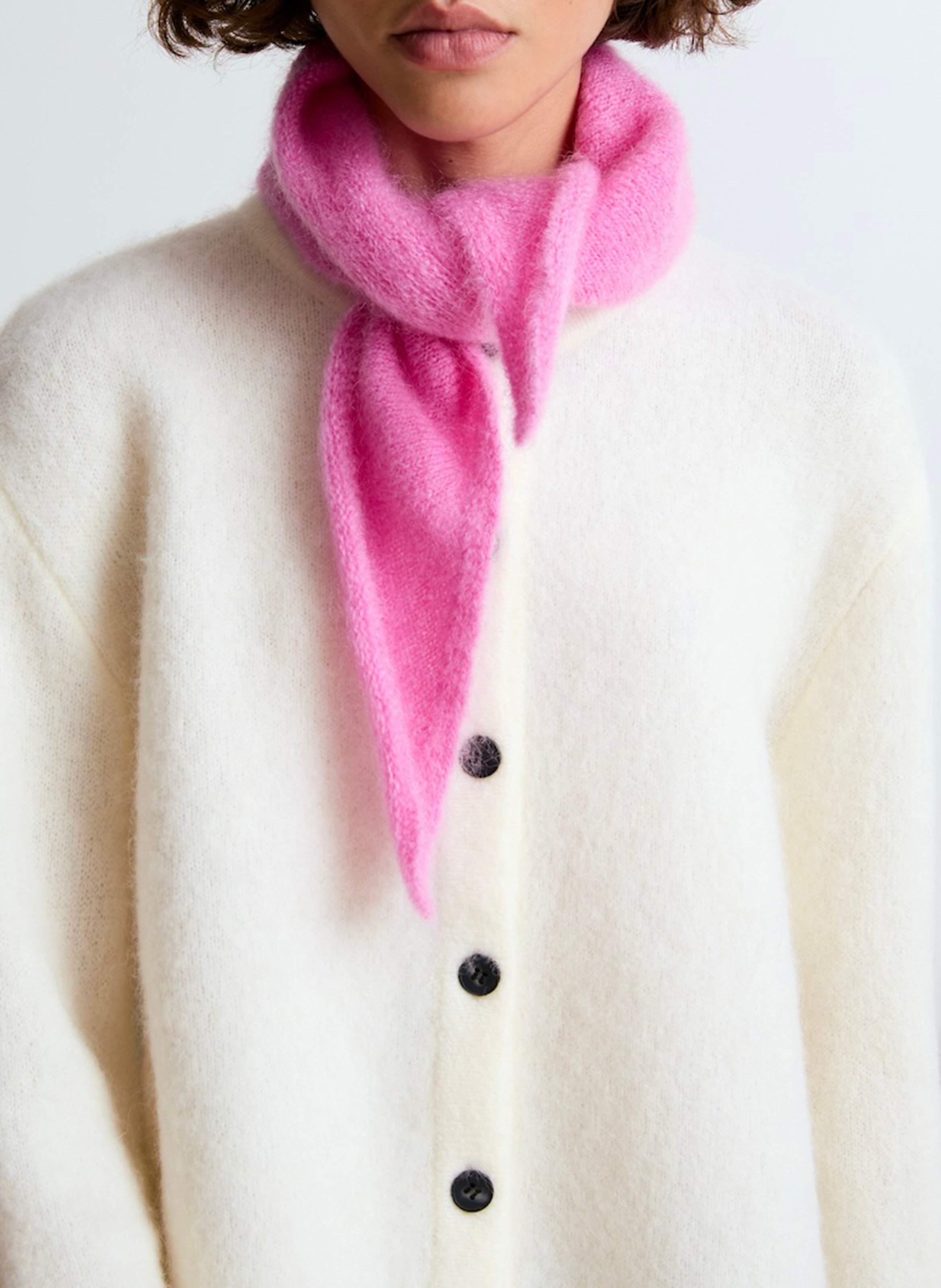 Triangle scarf in blended mohair SURPRISE Pink