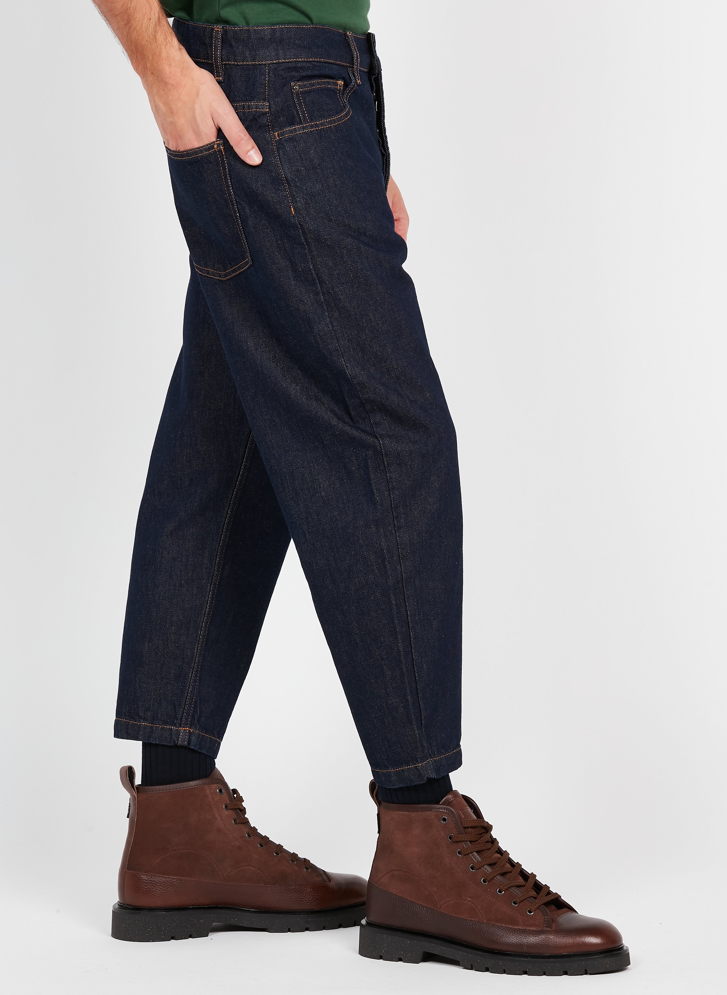 Loose-fit, katoenen jeans SAISON 1865 Blauw