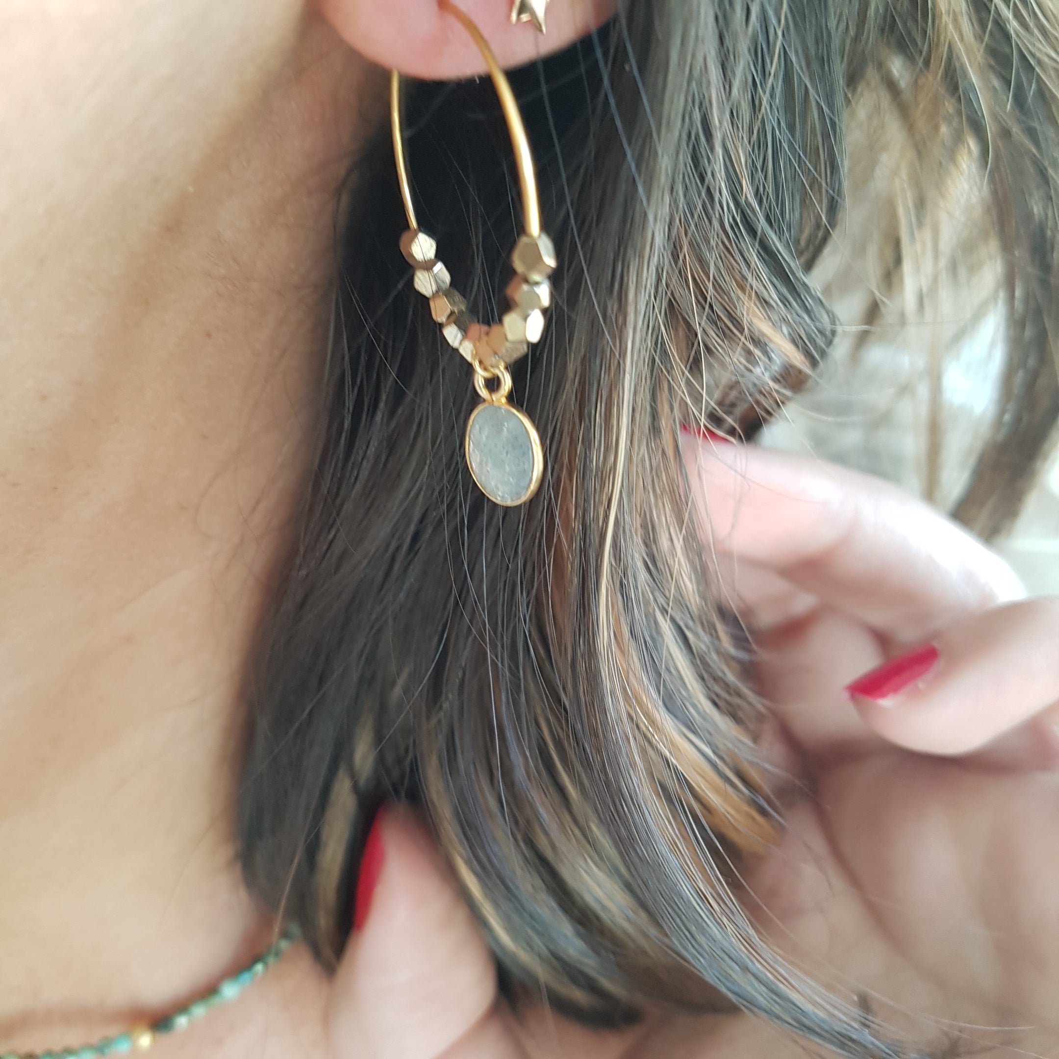 Labradorite earrings GINANDGER Blue