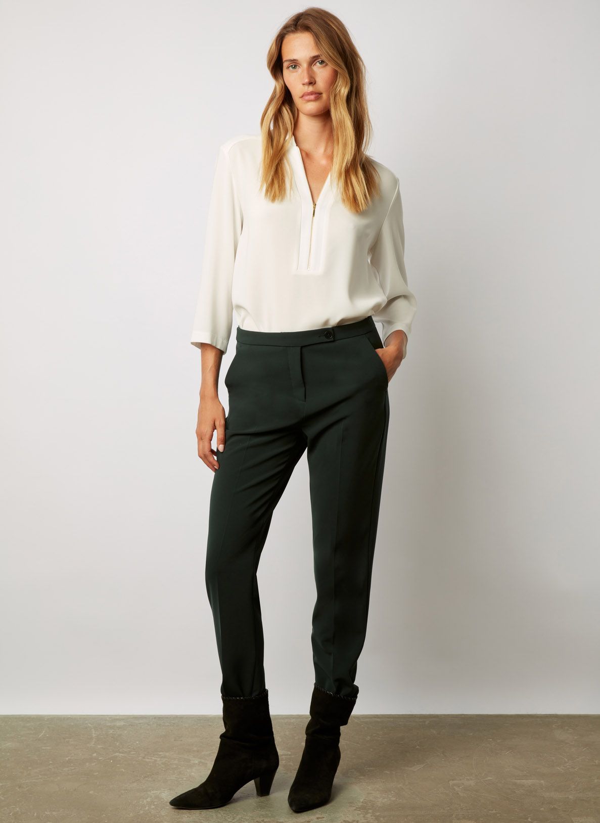 Pantalon vert outlet foncé femme