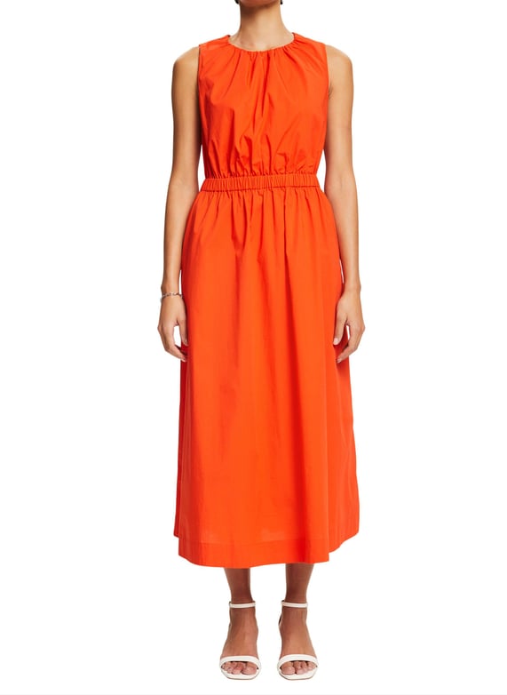 Straight cotton-blend midi dress - XS Straight cotton-blend midi dress - XS