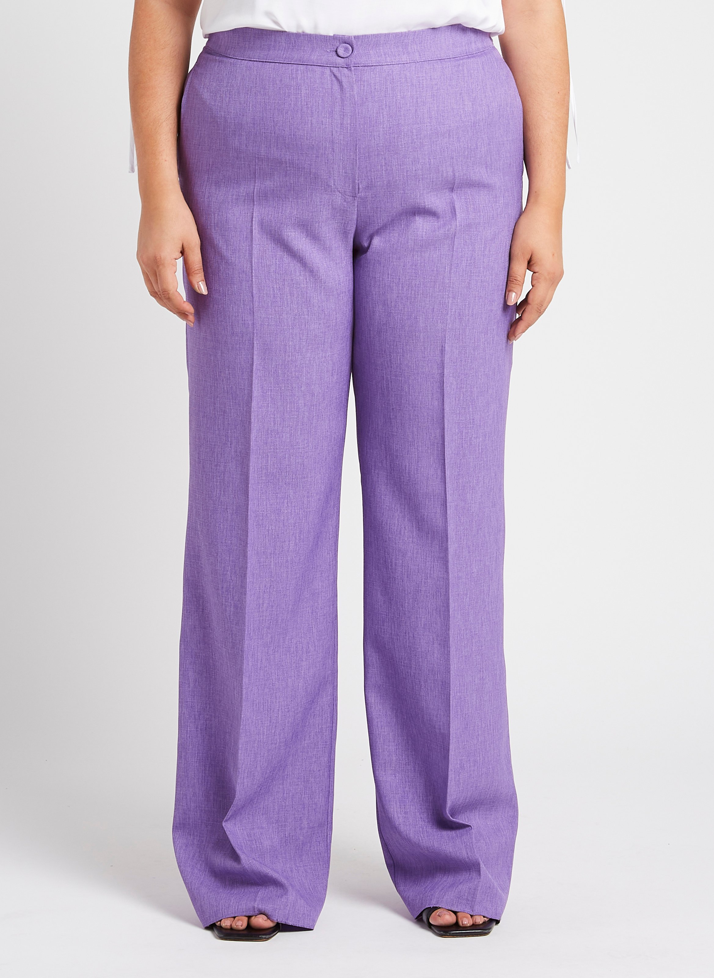 Pantalon taille haute ample PERSONA by Marina Rinaldi Violet