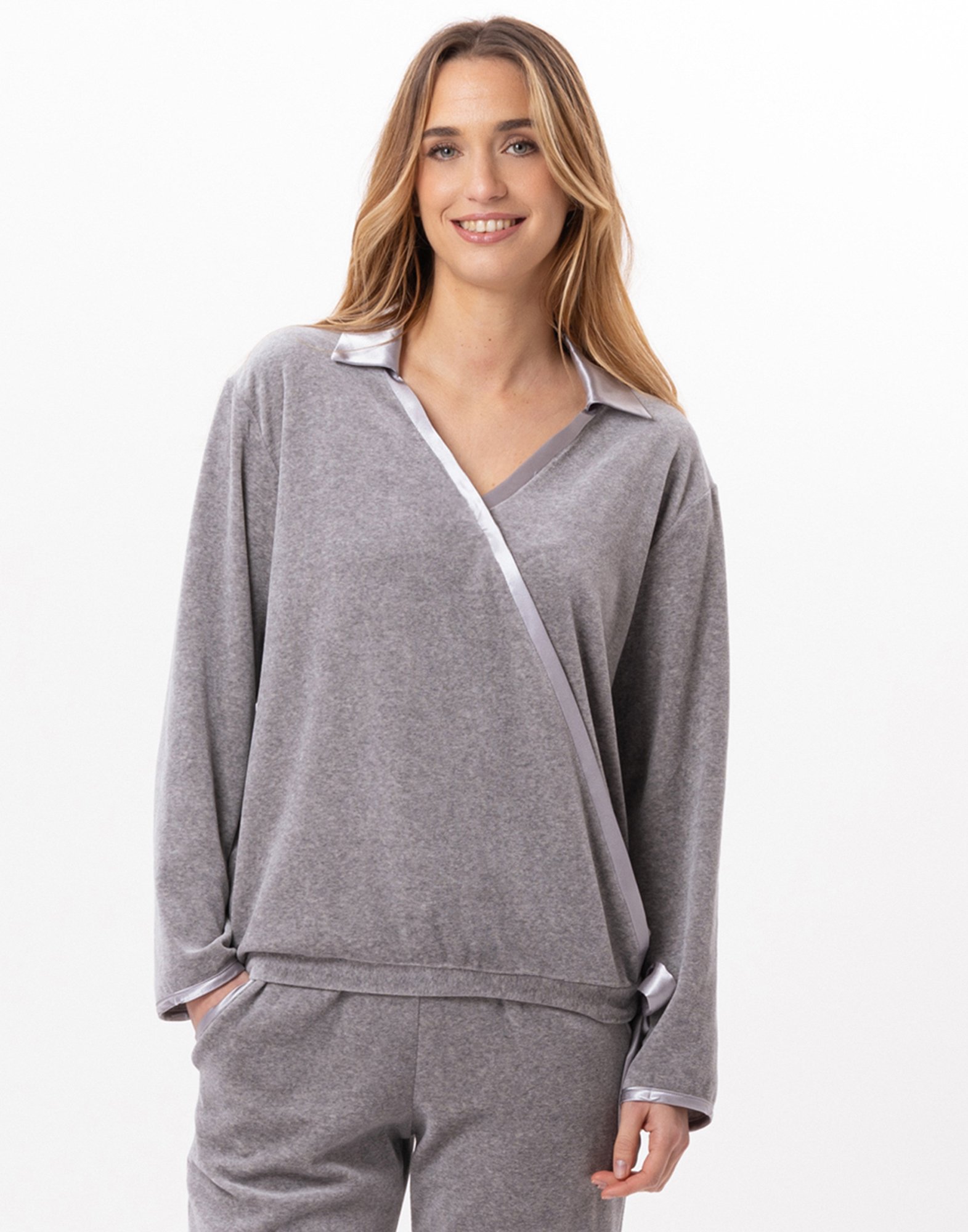 Netleton velvet sweatshirt LE CHAT Grey
