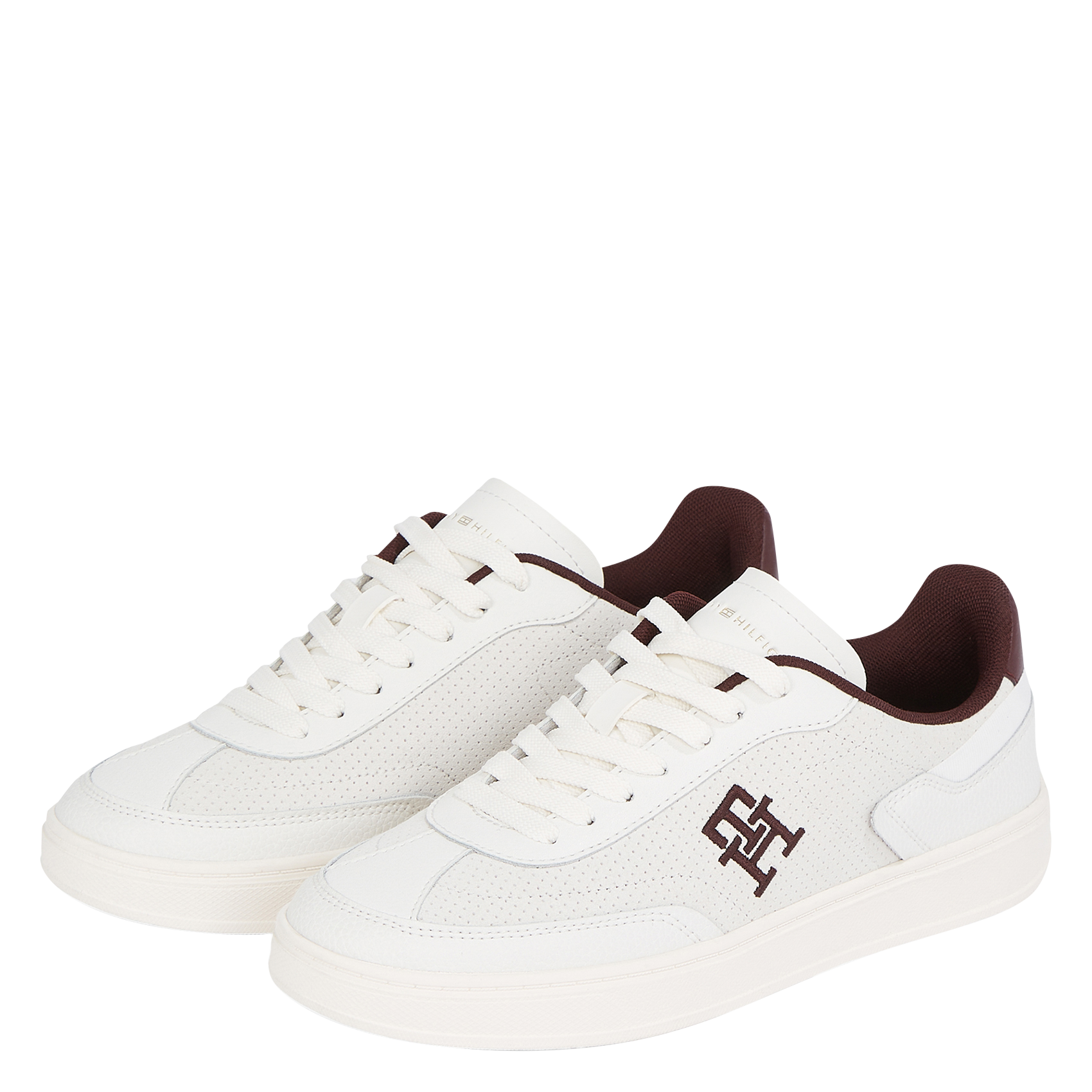 Baskets basses en cuir mélangé TOMMY HILFIGER Blanc