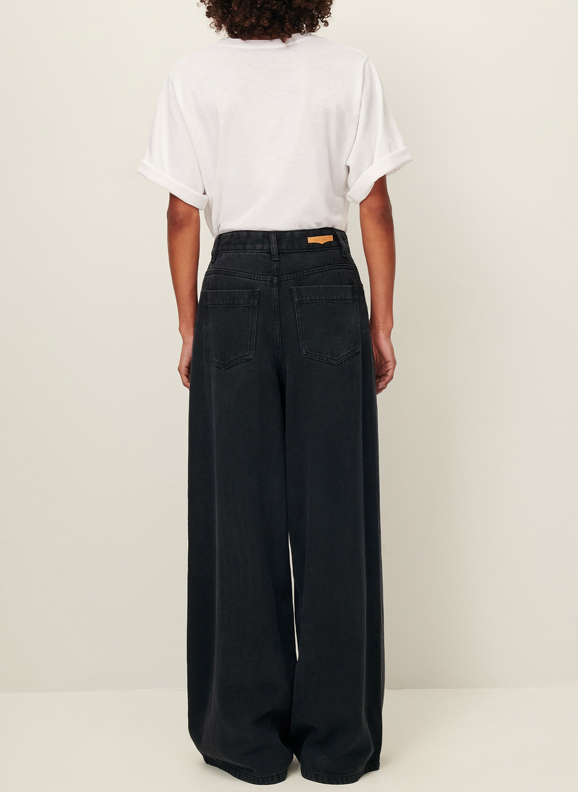 Wide-leg denim jeans SESSUN Black