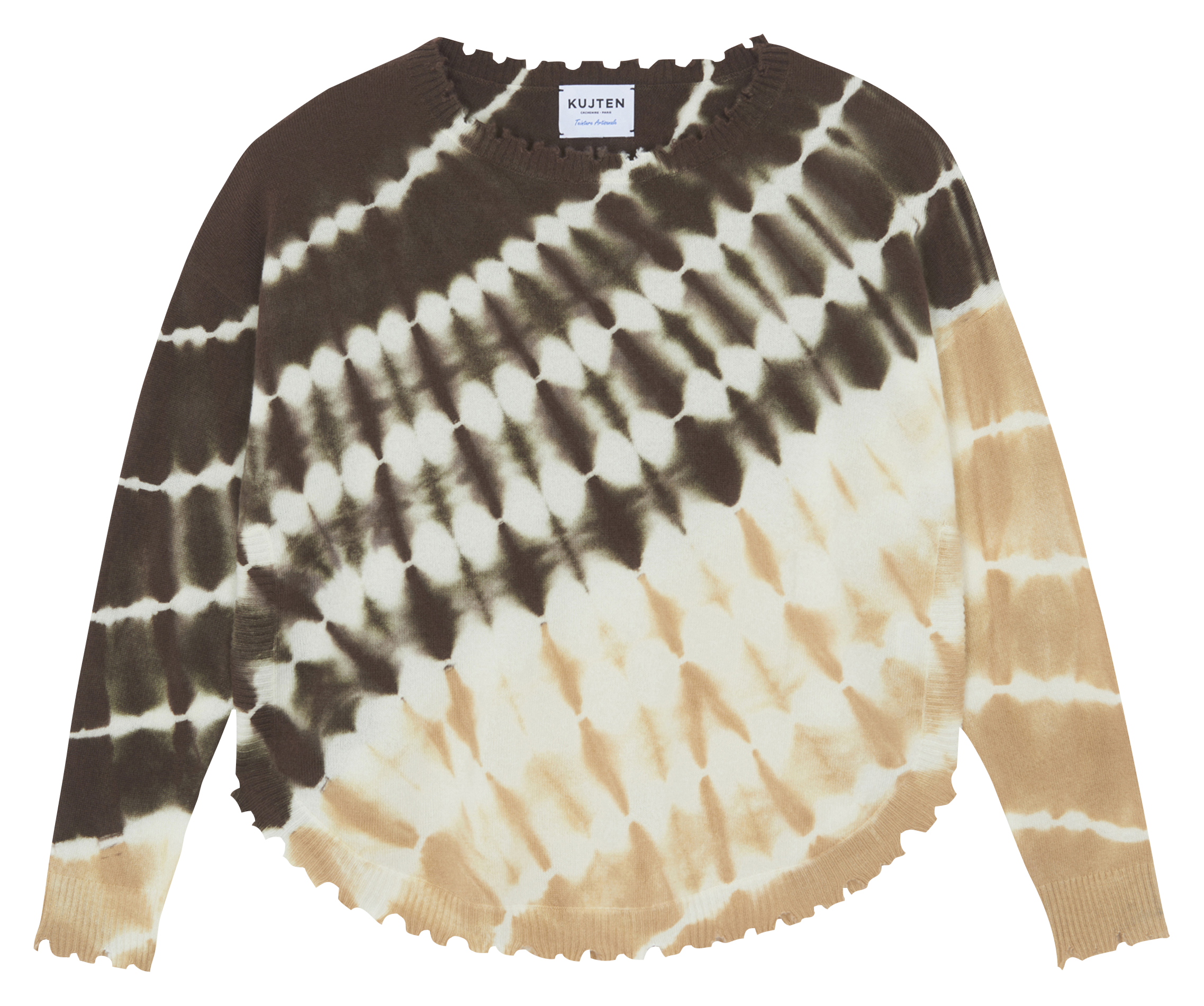 Ruimvallende trui van kasjmier met ronde hals KUJTEN Beige