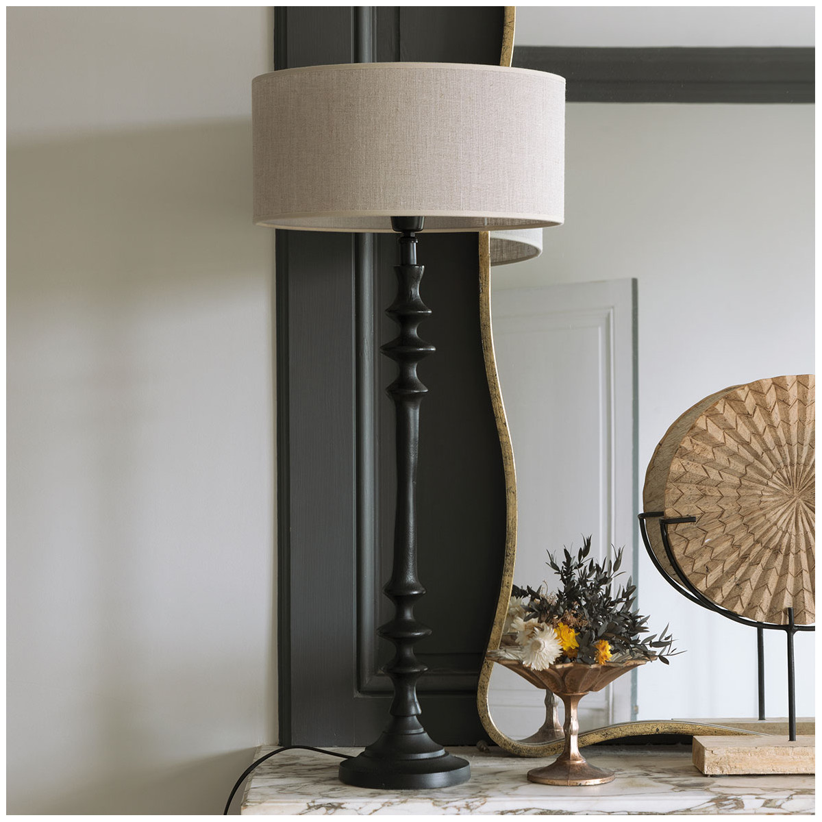 Metal lamp base BLANC D'IVOIRE Black