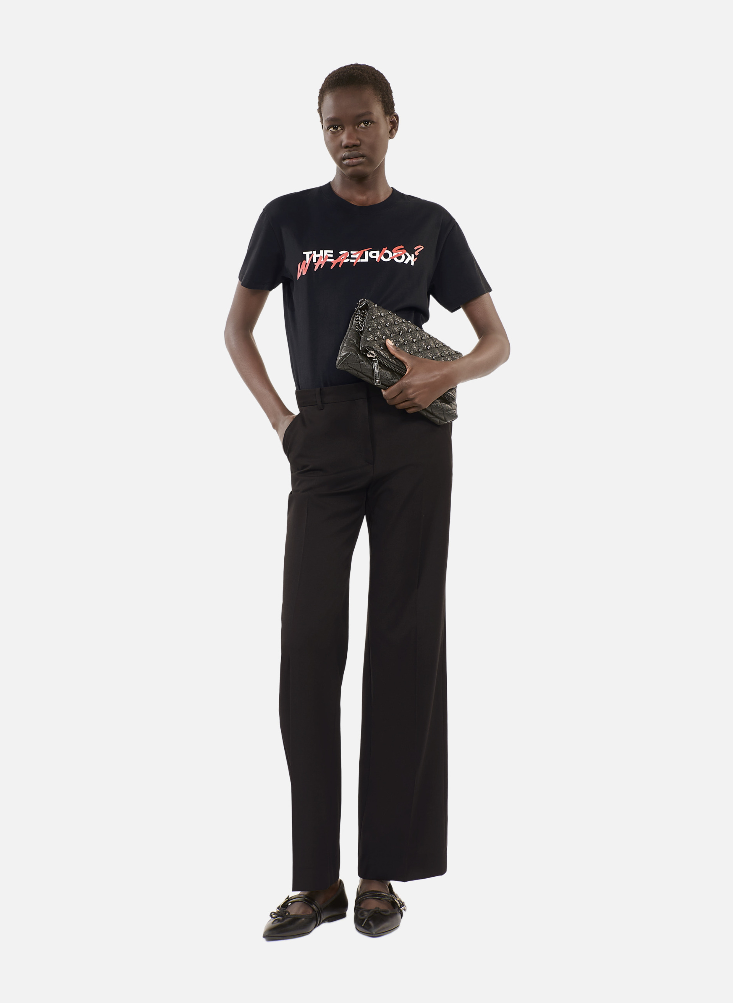 Straight-cut wool tailored pants THE KOOPLES Black