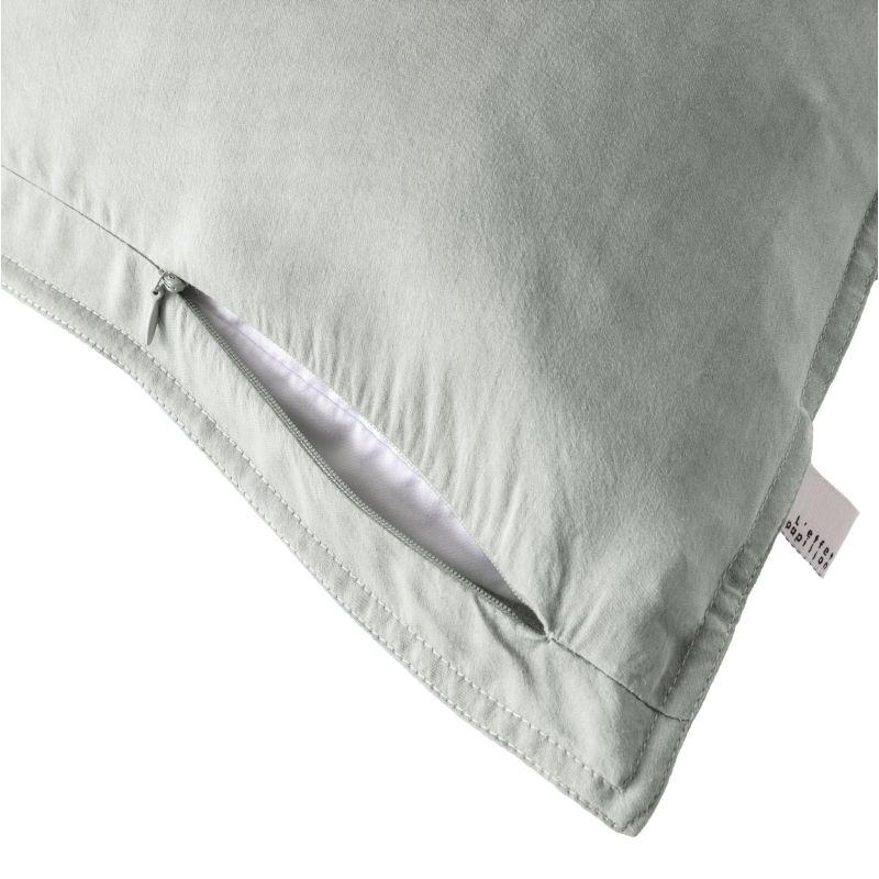 Cotton percale pillow case L'EFFET PAPILLON Green