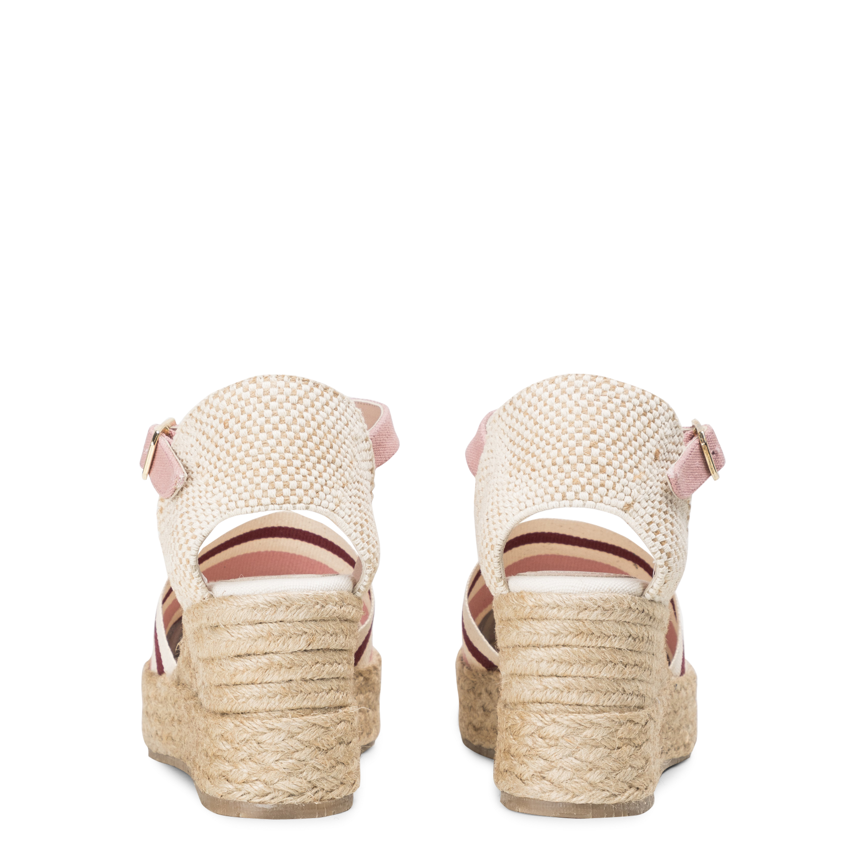 Espadrilles compensées en textile  Rose